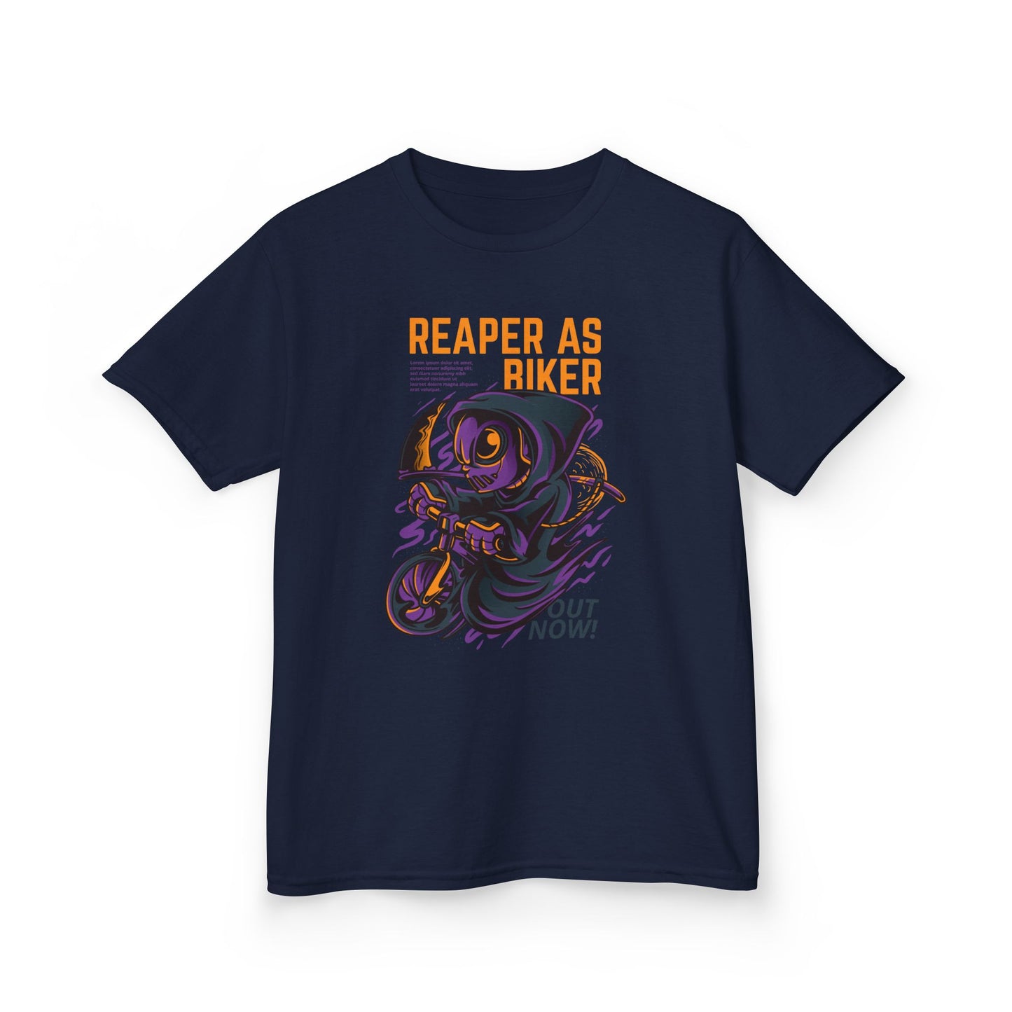 Kids Reaper Biker Graphic Tee - Fun and Playful T-Shirt