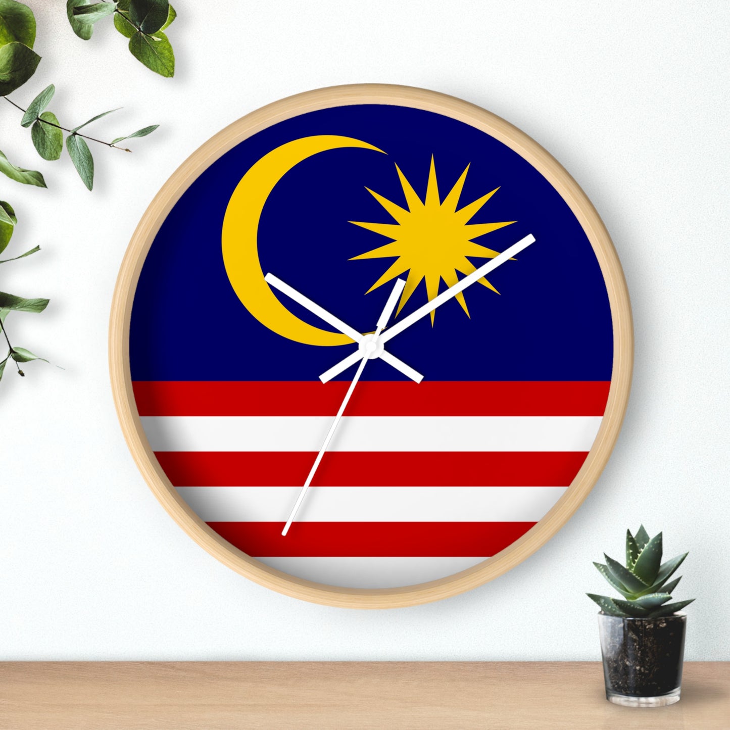 Malaysian Flag Wall Clock – Unique Home Decor for National Celebrations