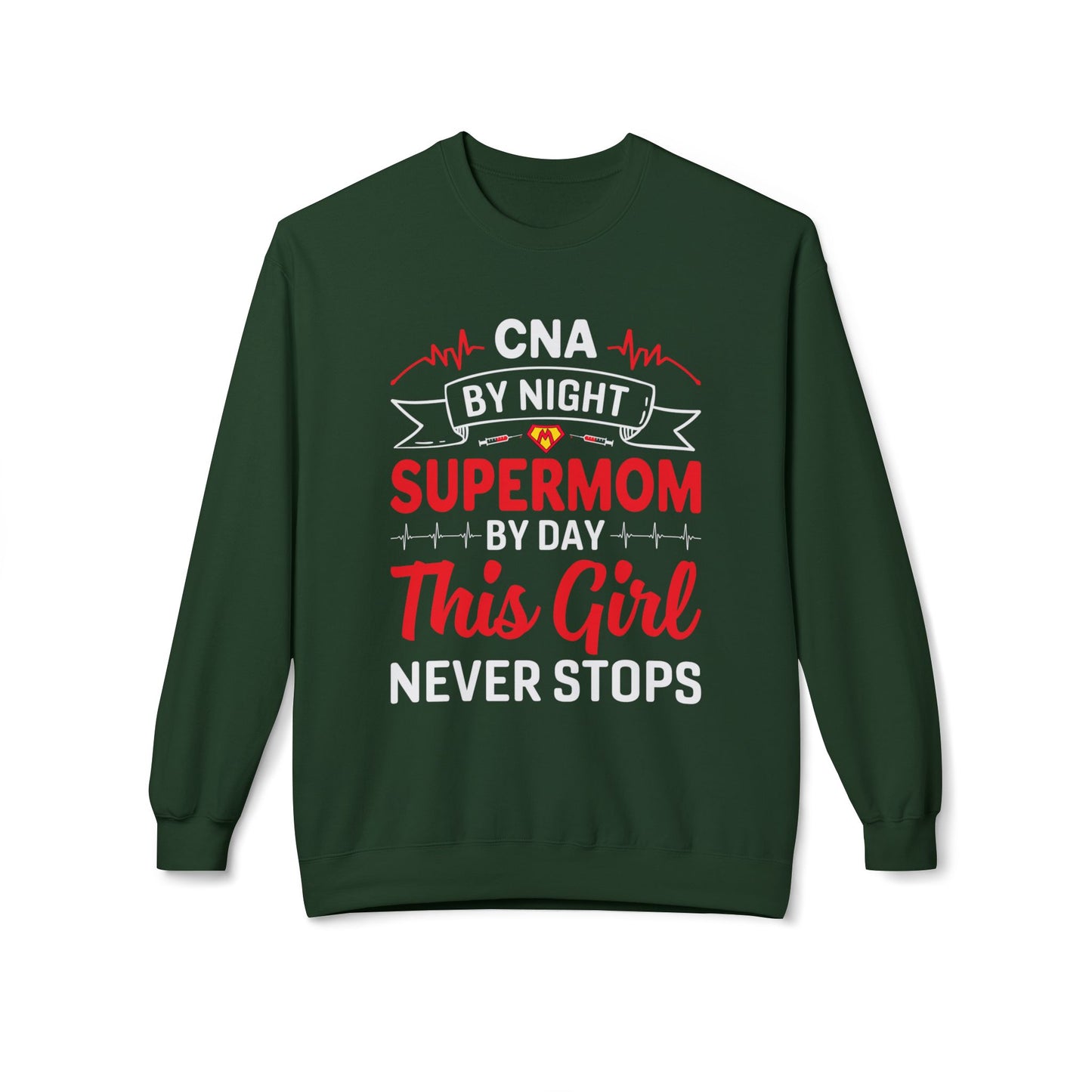 Women's Fleece Sweatshirt – Supermom Nurse Graphic for Proud Moms