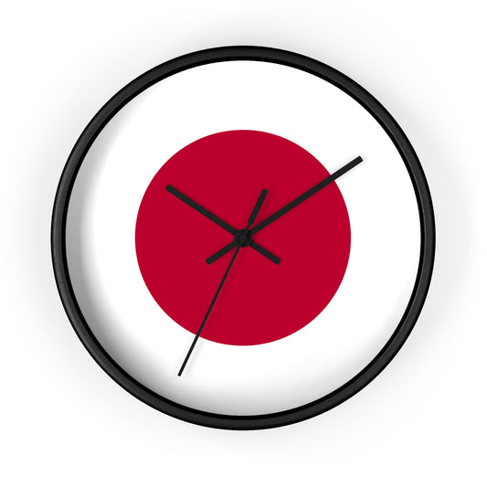 Minimalist Japanese Flag Wall Clock - Modern Decor for Home or Office