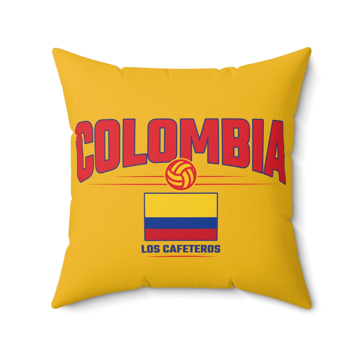 Colombia Soccer Fan Pillow Support Los Cafeteros Vibrant Yellow Cushion