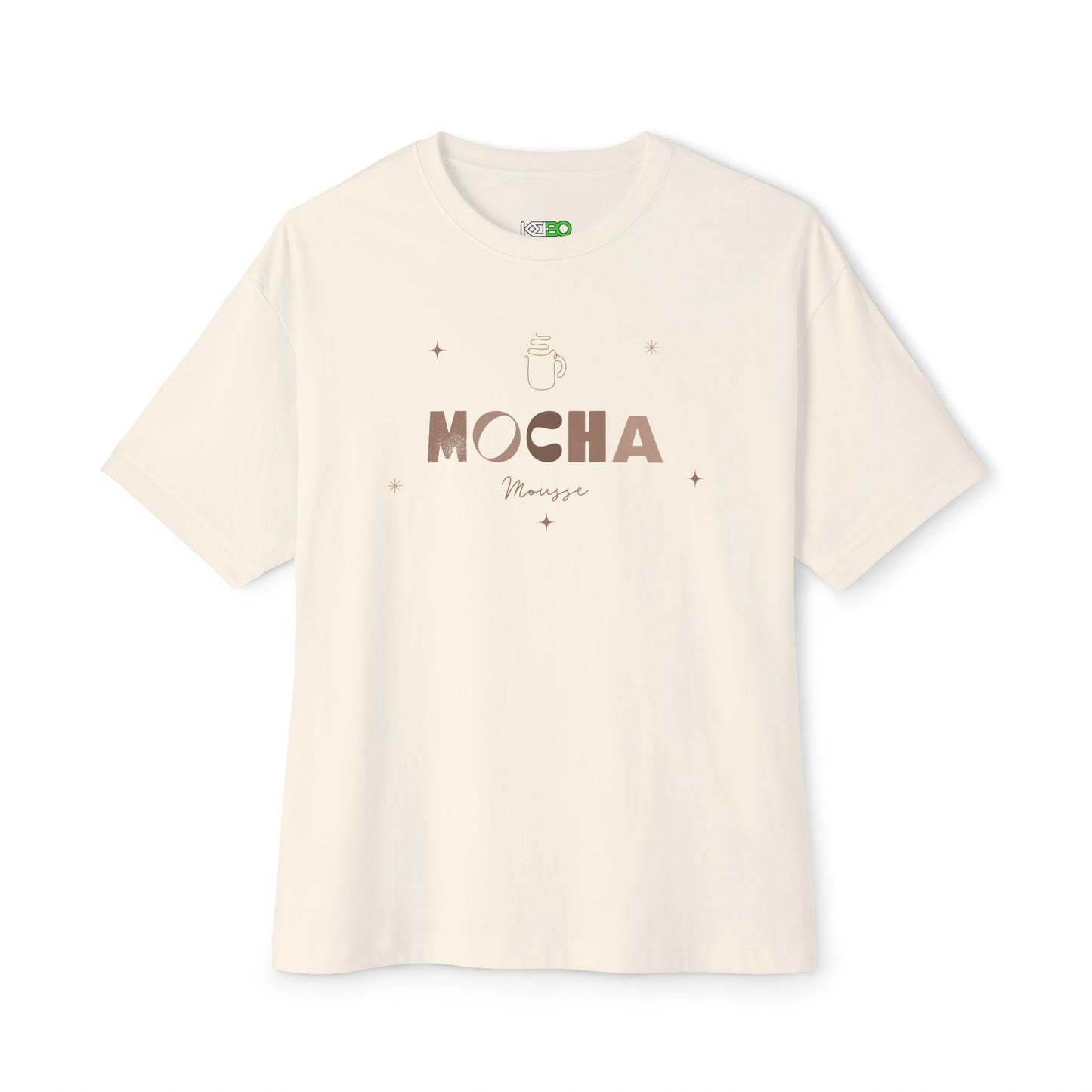 Mocha Message Women's Oversized Boxy Tee – Comfortable Coffee-Inspired Fashion