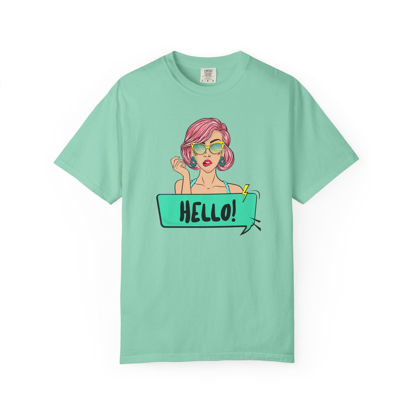 Hello! Retro Vibe Unisex Garment-Dyed T-Shirt