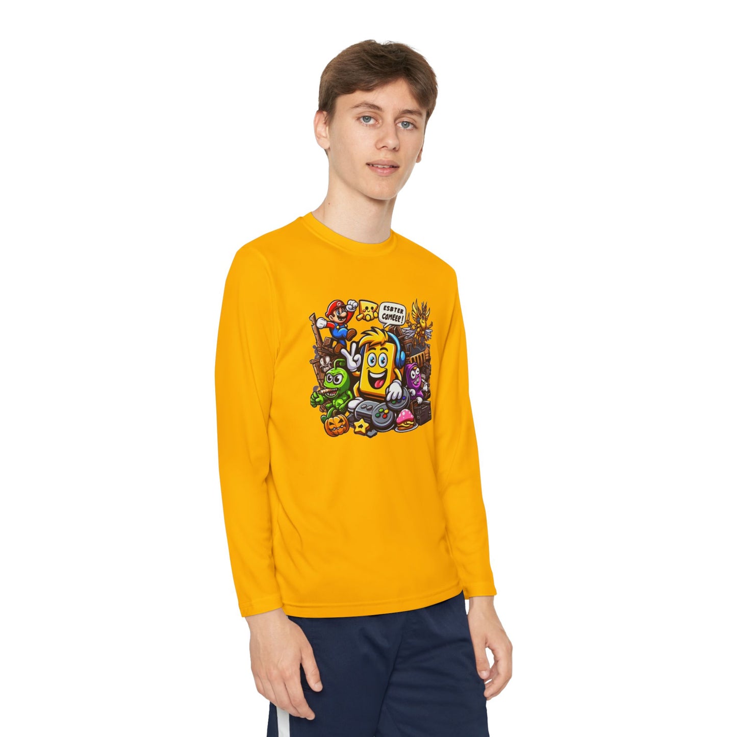 Youth Long Sleeve Competitor Tee – Fun Cartoon Character
