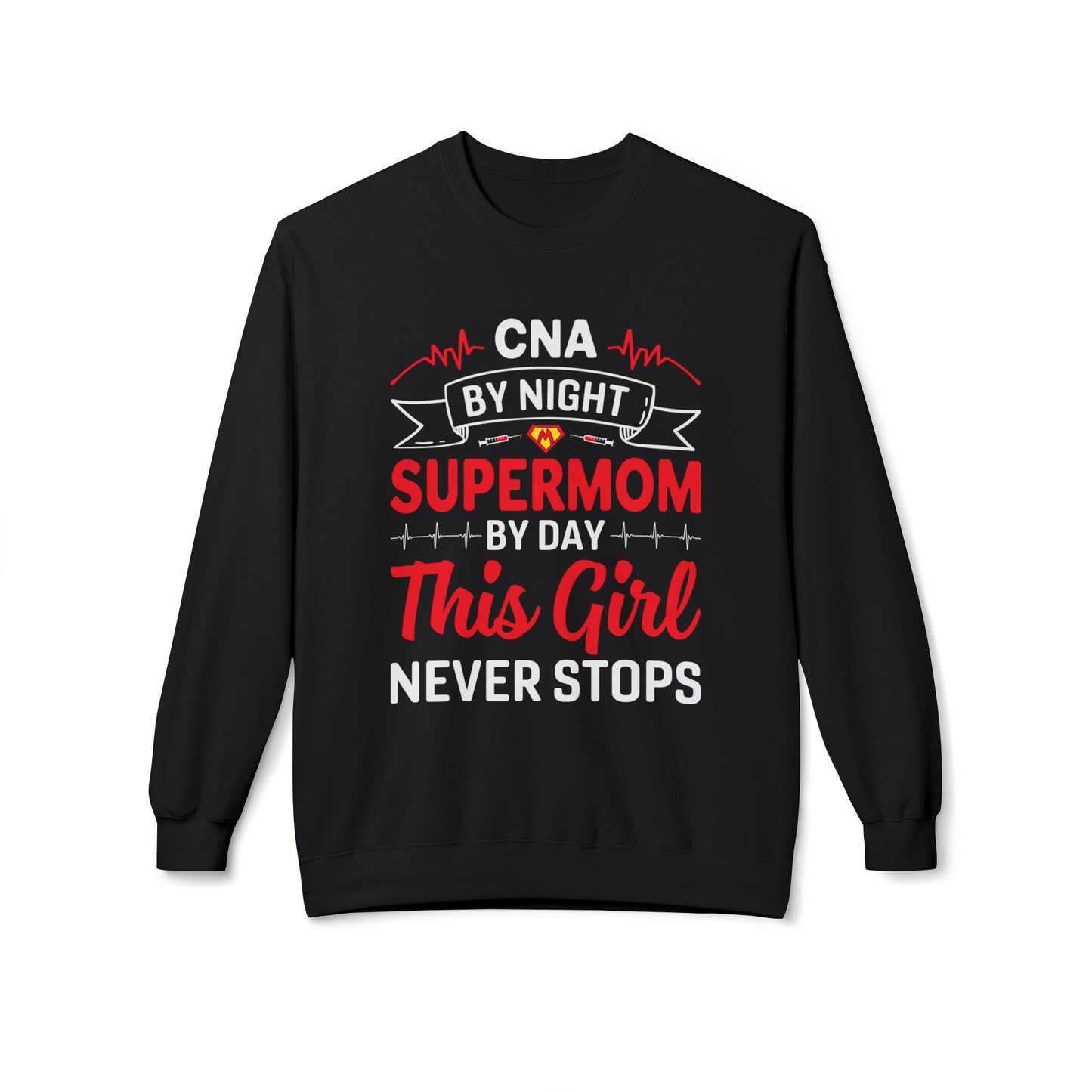 Women's Fleece Sweatshirt – Supermom Nurse Graphic for Proud Moms