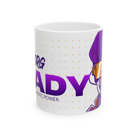 Cyborg Lady Mystic Power Gaming Mug 11oz