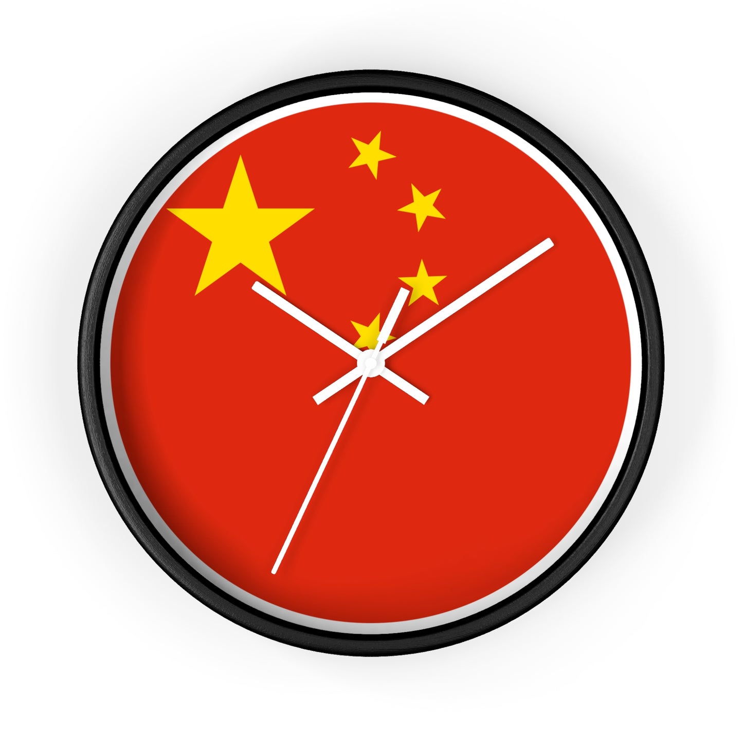 Chinese Flag Wall Clock - Vibrant Red & Yellow Home Decor