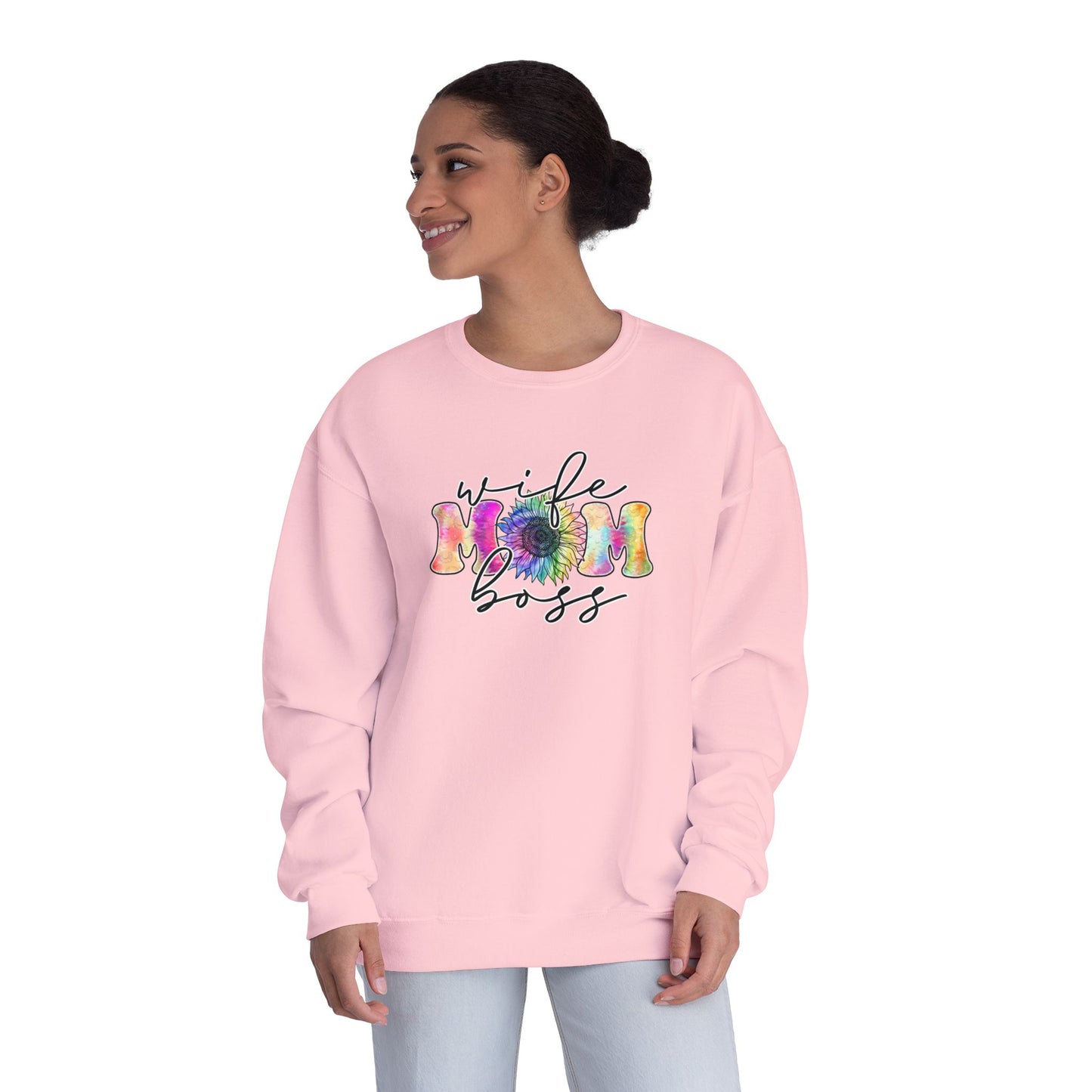 Women's Sweatshirt Wife Mom Boss - Colorful Mother's Day