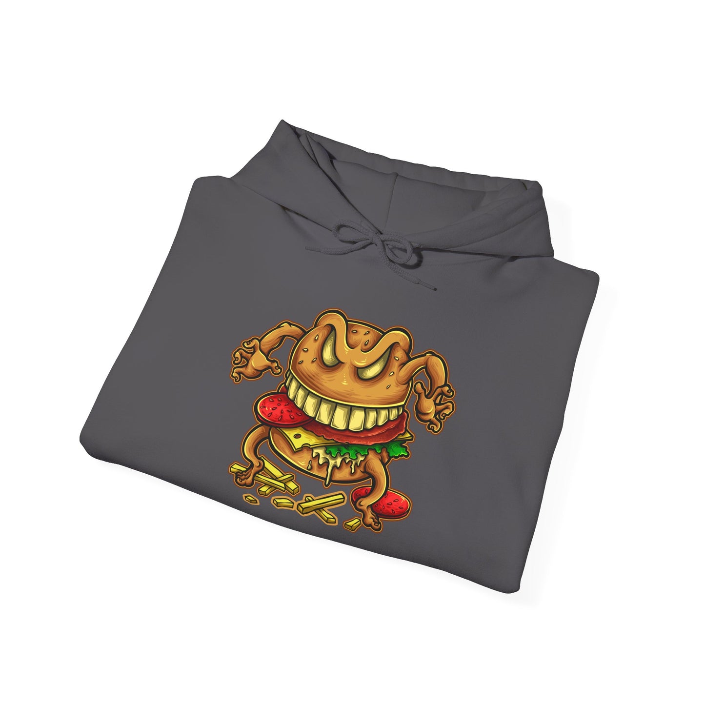 Men's Hooded Sweatshirt with Hilarious Foodie Burger Design