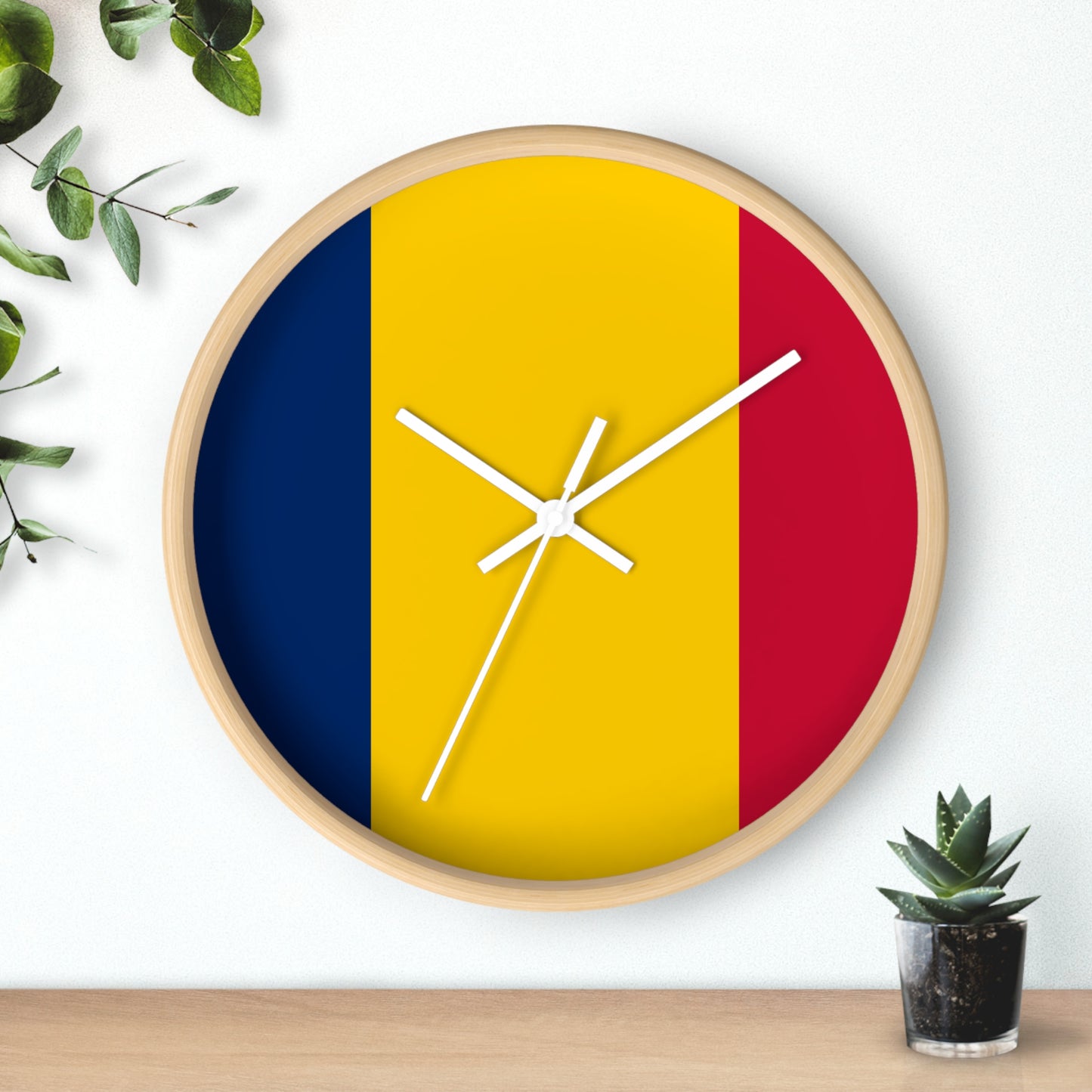 Romanians' Pride Wall Clock - Bold Yellow, Blue, Red Design