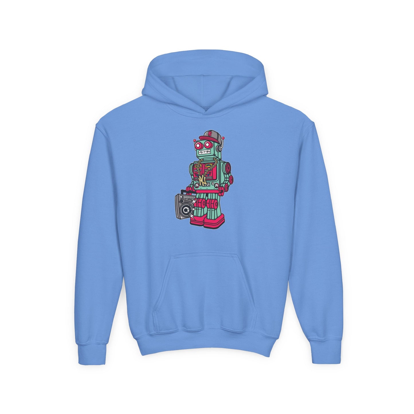 Retro Robot Youth Hoodie for Boys - Fun & Quirky Sweatshirt for Kids