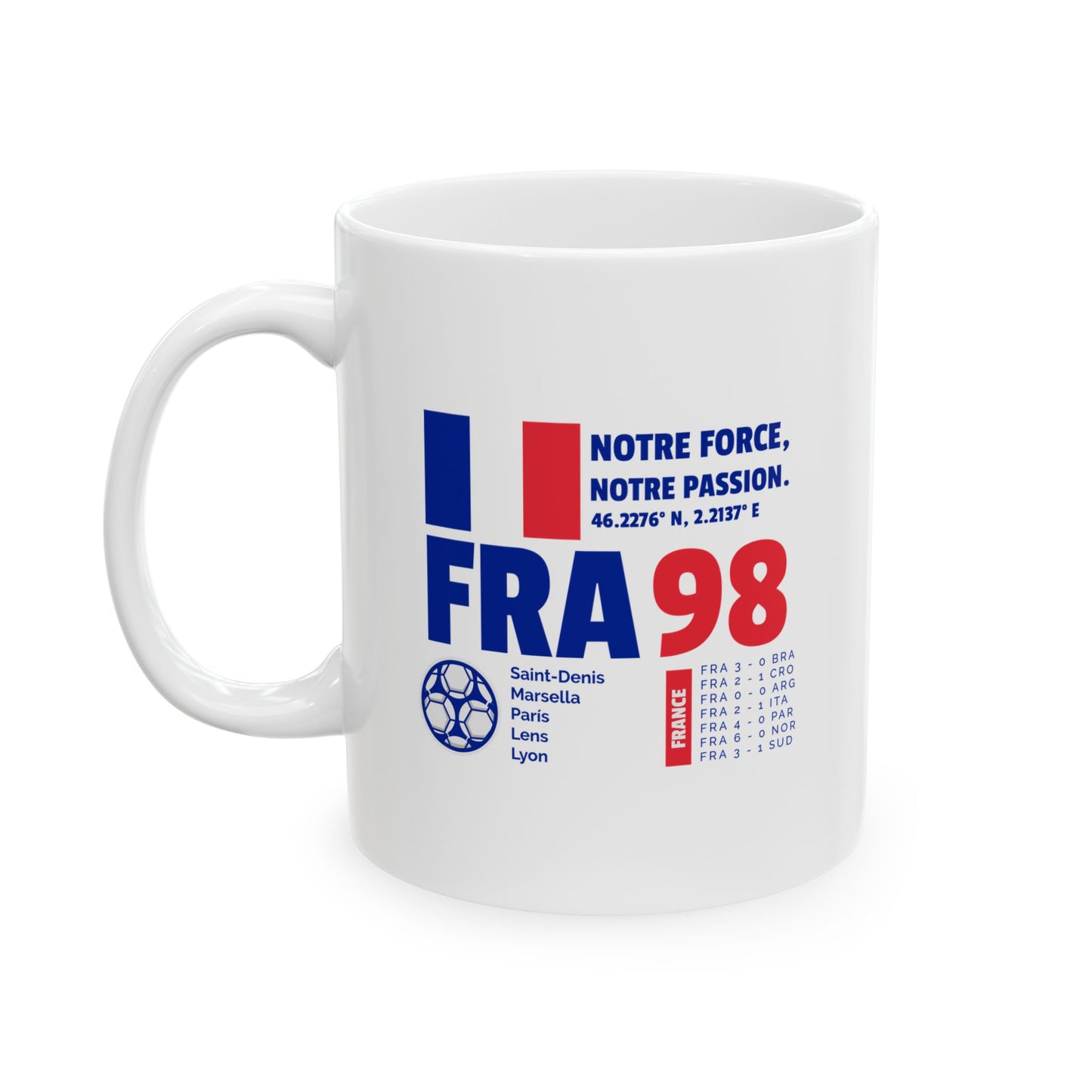 Football FRANCE Freedom Ceramic Mug 11oz Perfect Gift for Coffee Lovers
