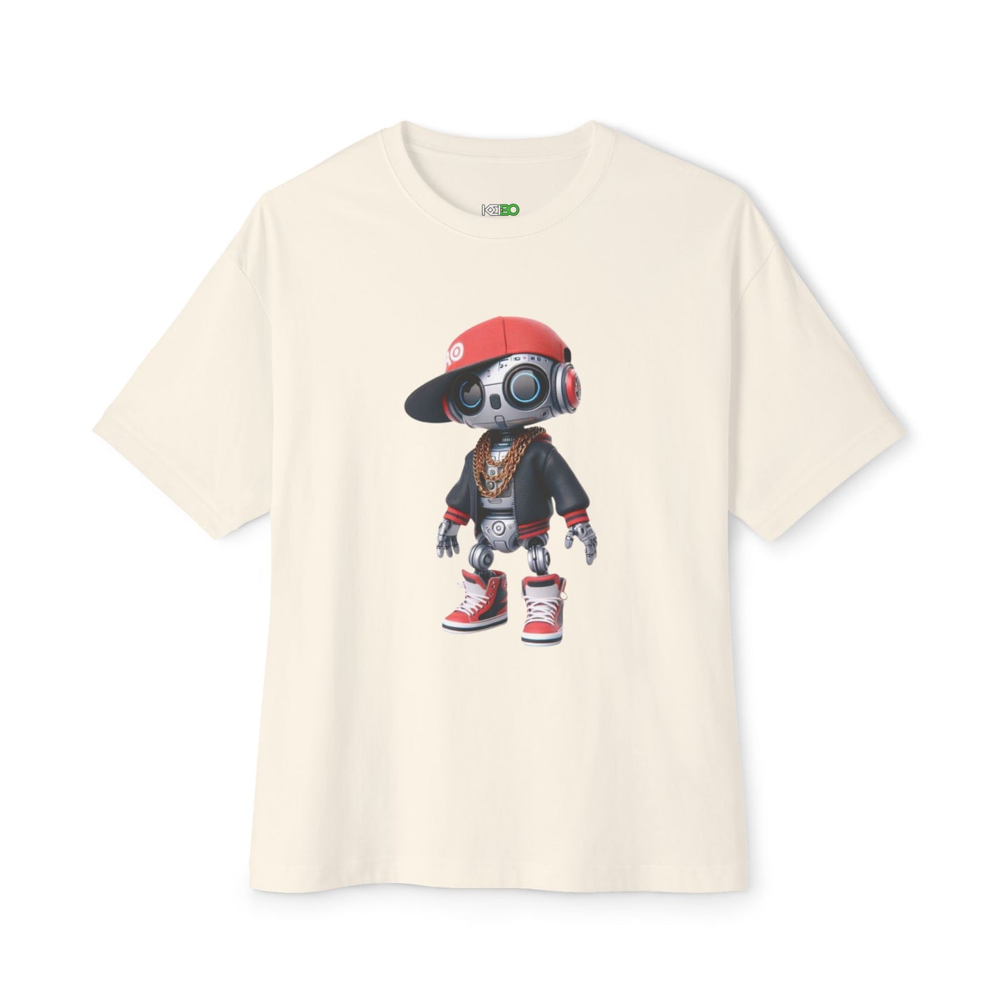 Street Art Robot Oversized Boxy Tee – Hip-Hop Streetstyle T-Shirt