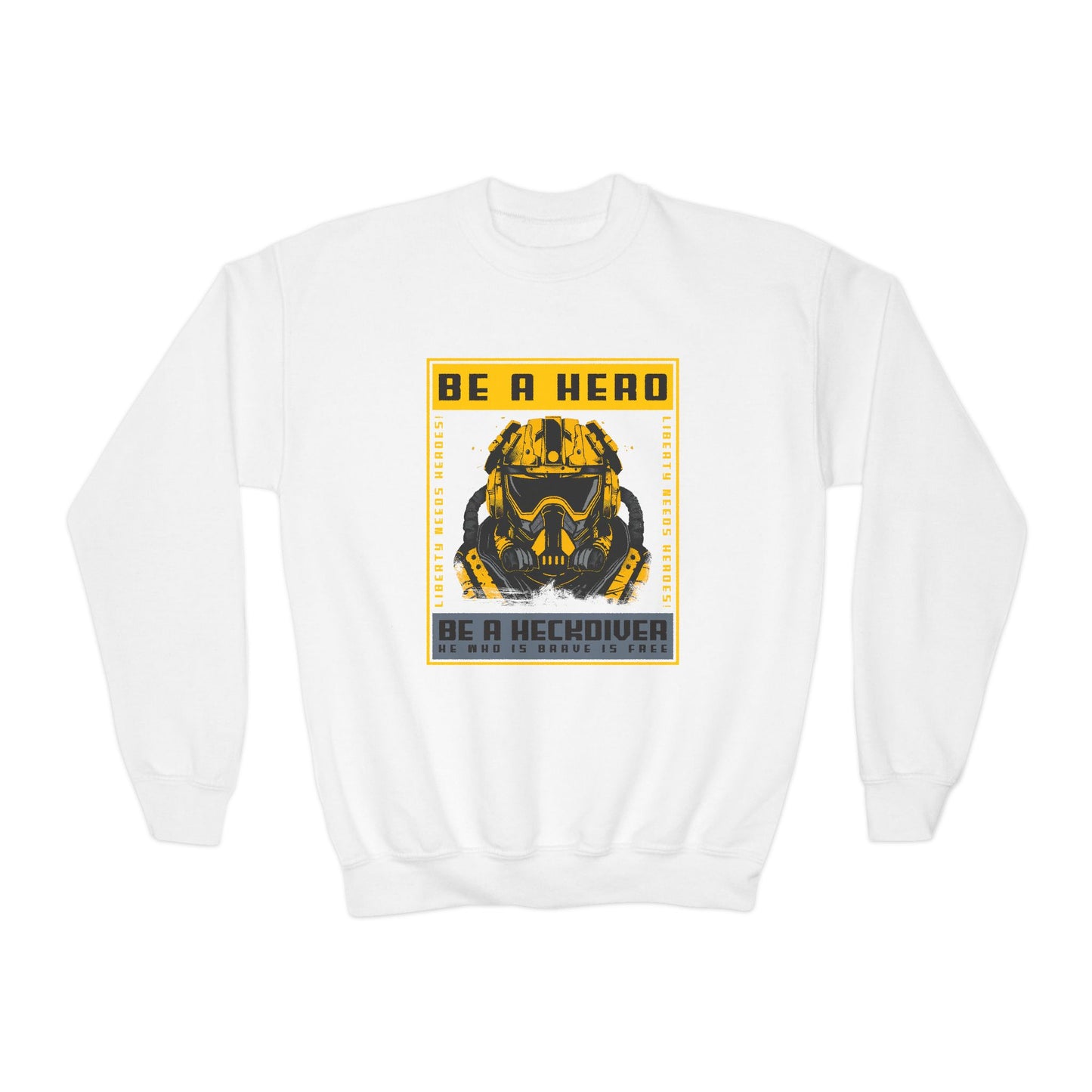 Youth Crewneck Sweatshirt - Be a Hero Graphic for Kids