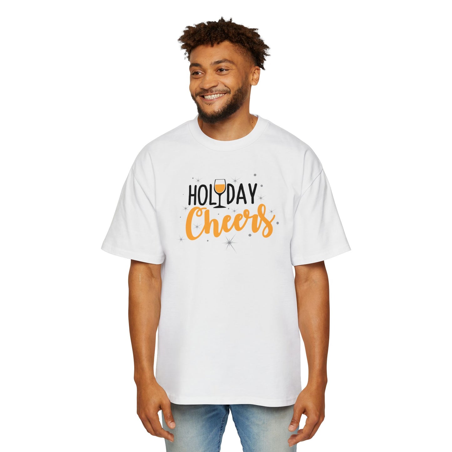 Men's Oversized Tee Holiday Cheers Festive Casual Wear