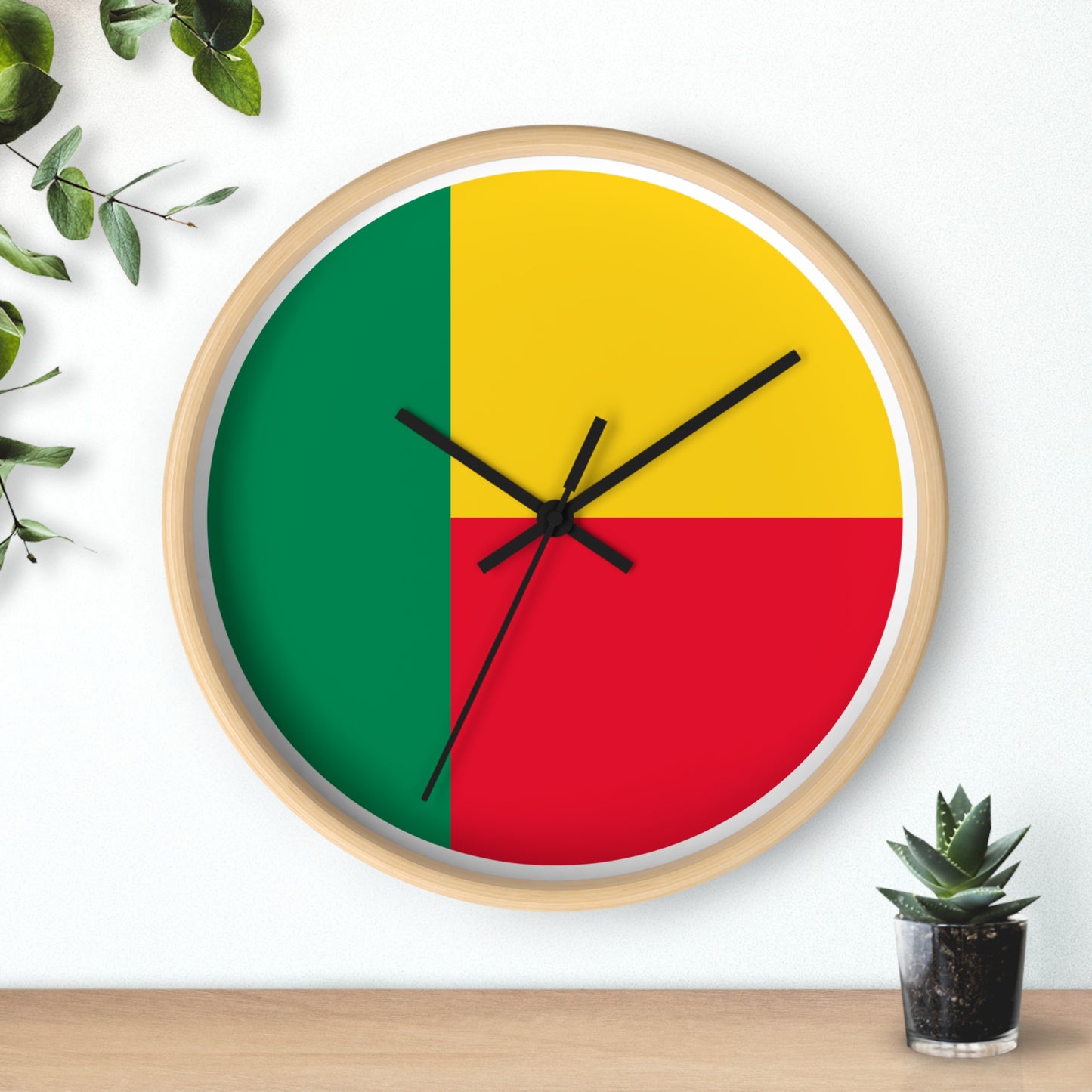 Benin Flag Wall Clock - Vibrant Home Décor for Cultural Enthusiasts