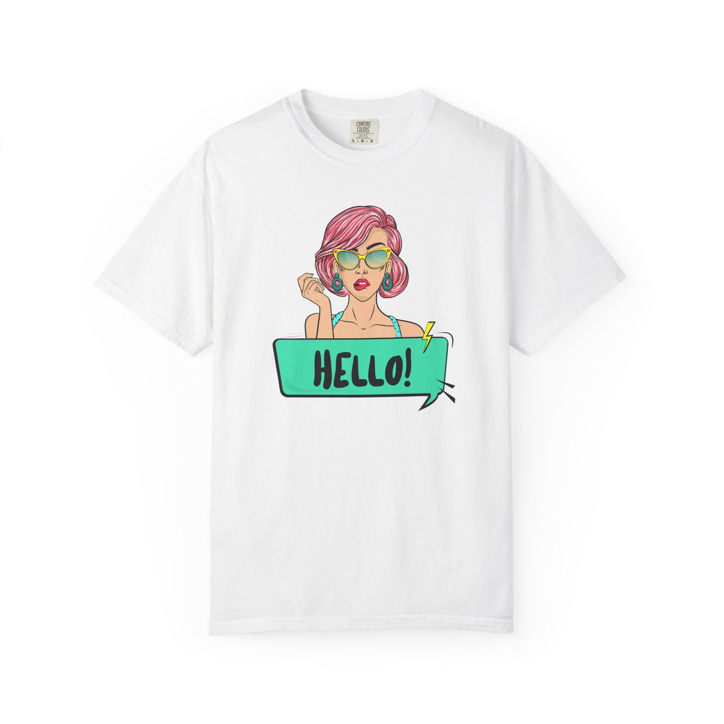Hello! Retro Vibe Unisex Garment-Dyed T-Shirt