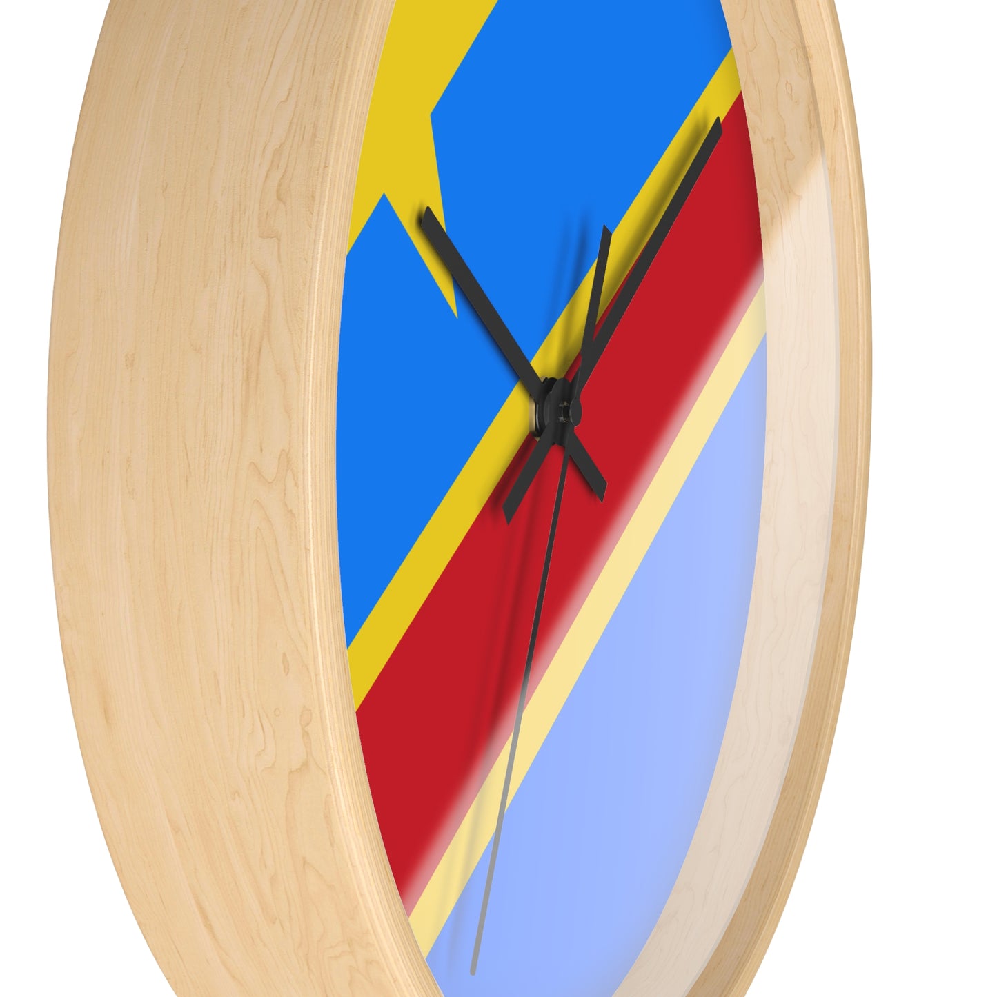 Vibrant Congolese Flag Wall Clock – Modern Decor for Home & Office