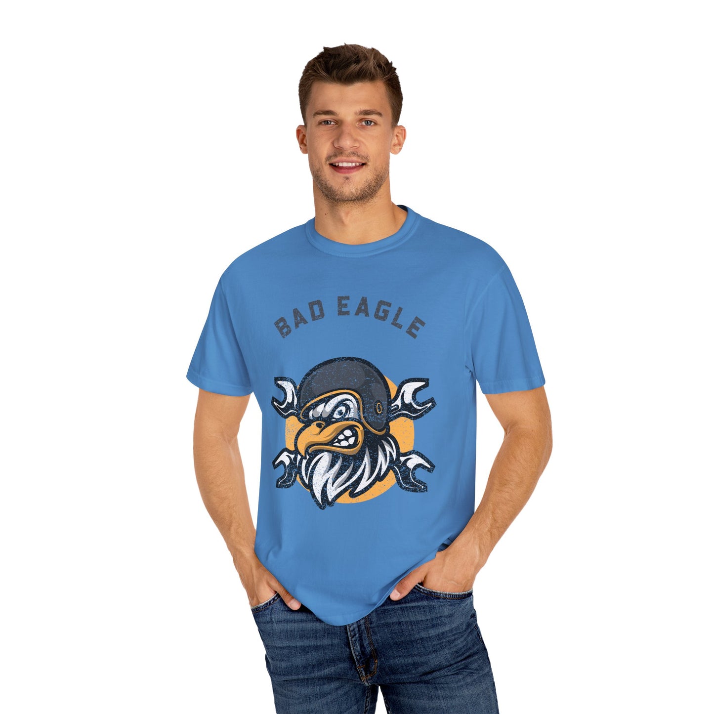 Men T-Shirt Vintage Bad Eagle Design