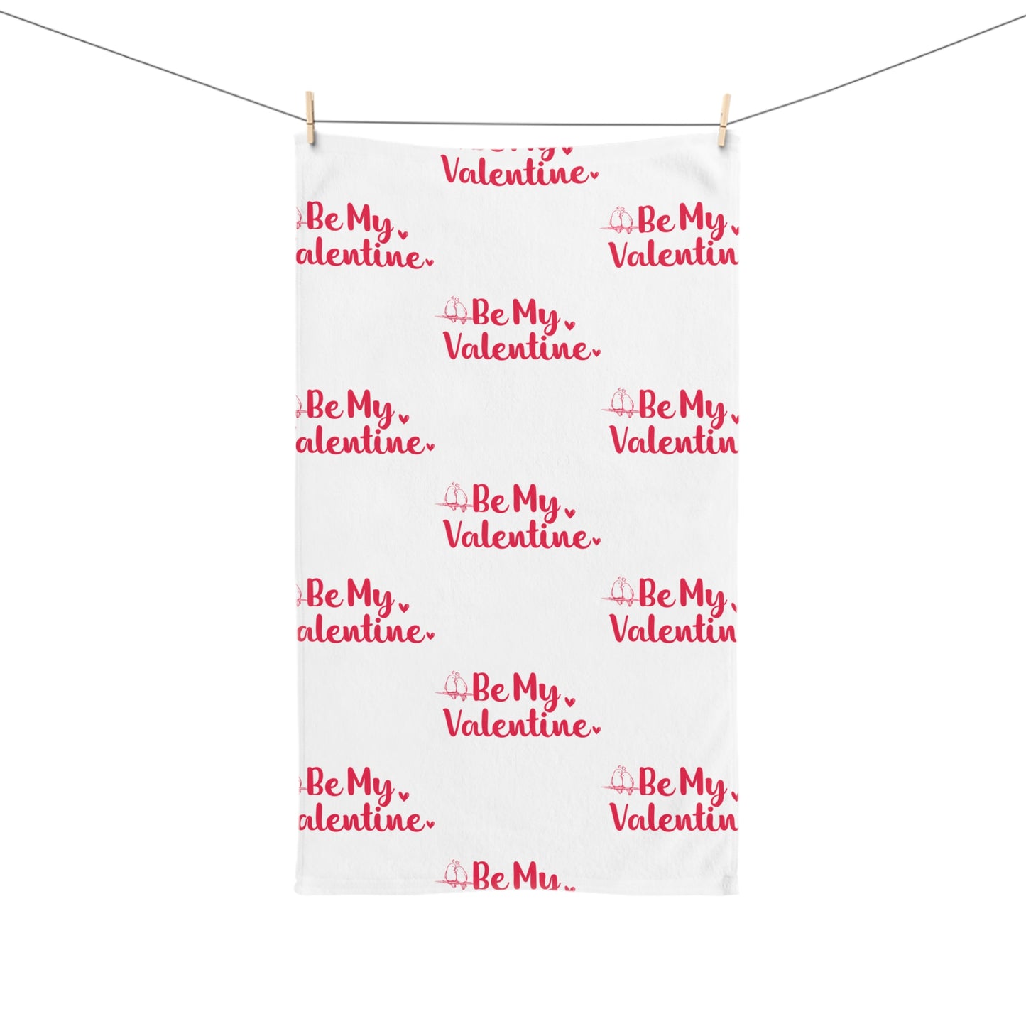 Romantic 'Be My Valentine' Hand Towel - Perfect Gift for Valentine's Day