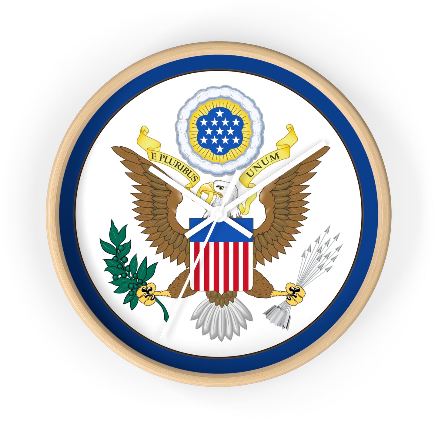 Patriotic Wall Clock with Eagle Seal - Home Decor for Veterans and Patriot