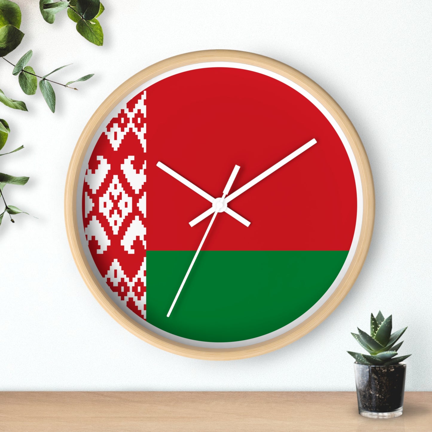 Belarusian Pride Wall Clock - Stylish Home Decor with National Colors