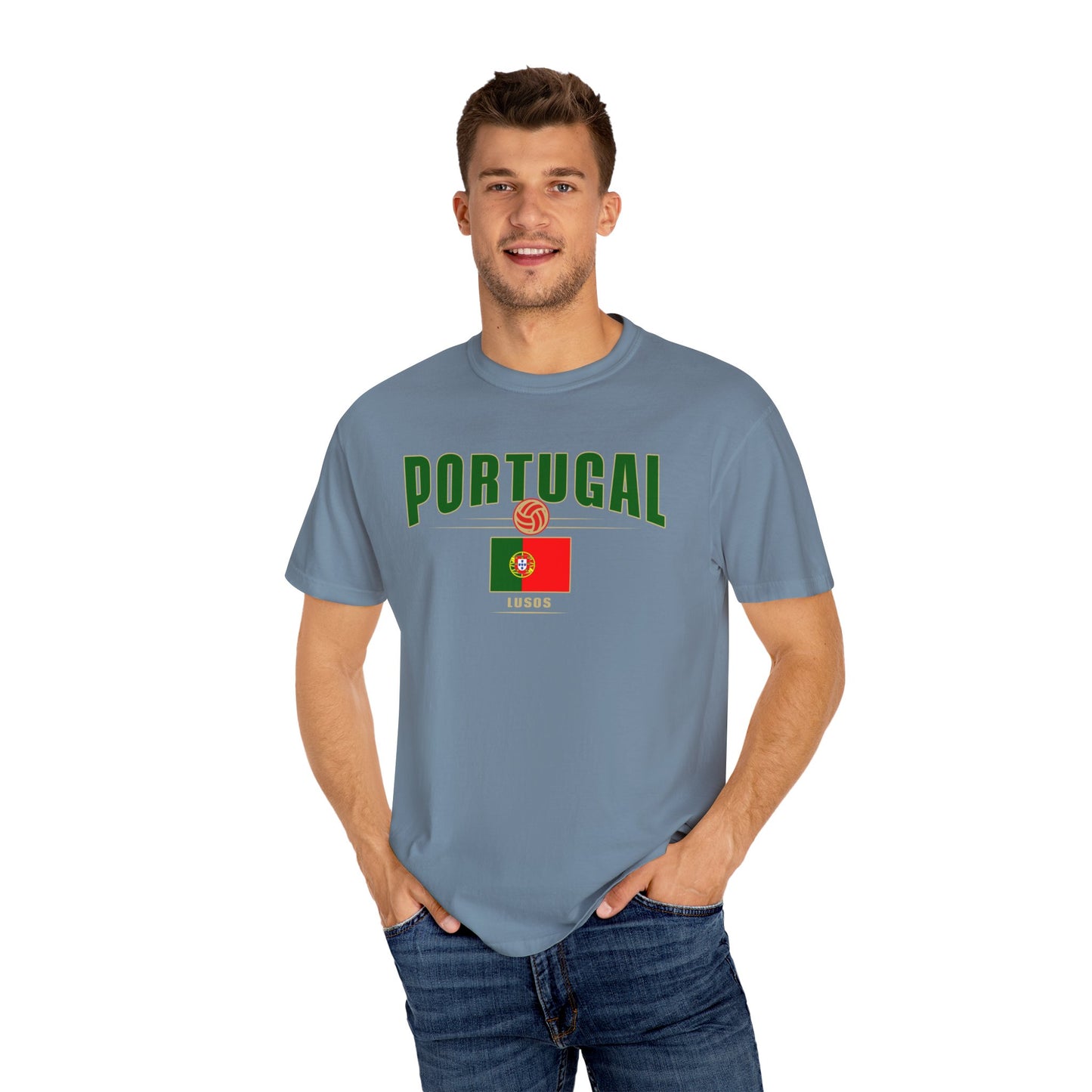 Portugal Garment-Dyed Unisex T-shirt - Perfect for Sports Events & Celebrations