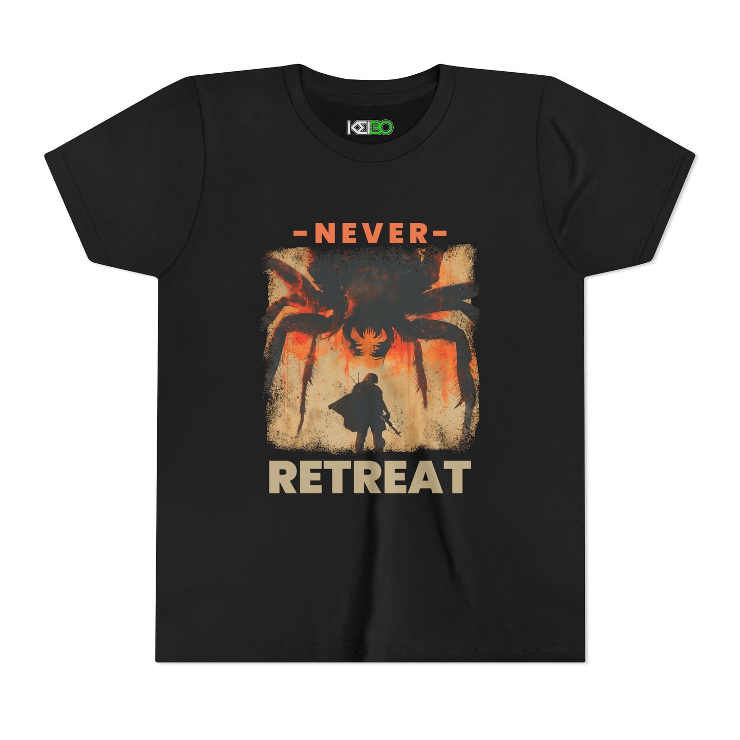 Youth Adventurous Tee - "Never Retreat" Motivational T-shirt for Kids