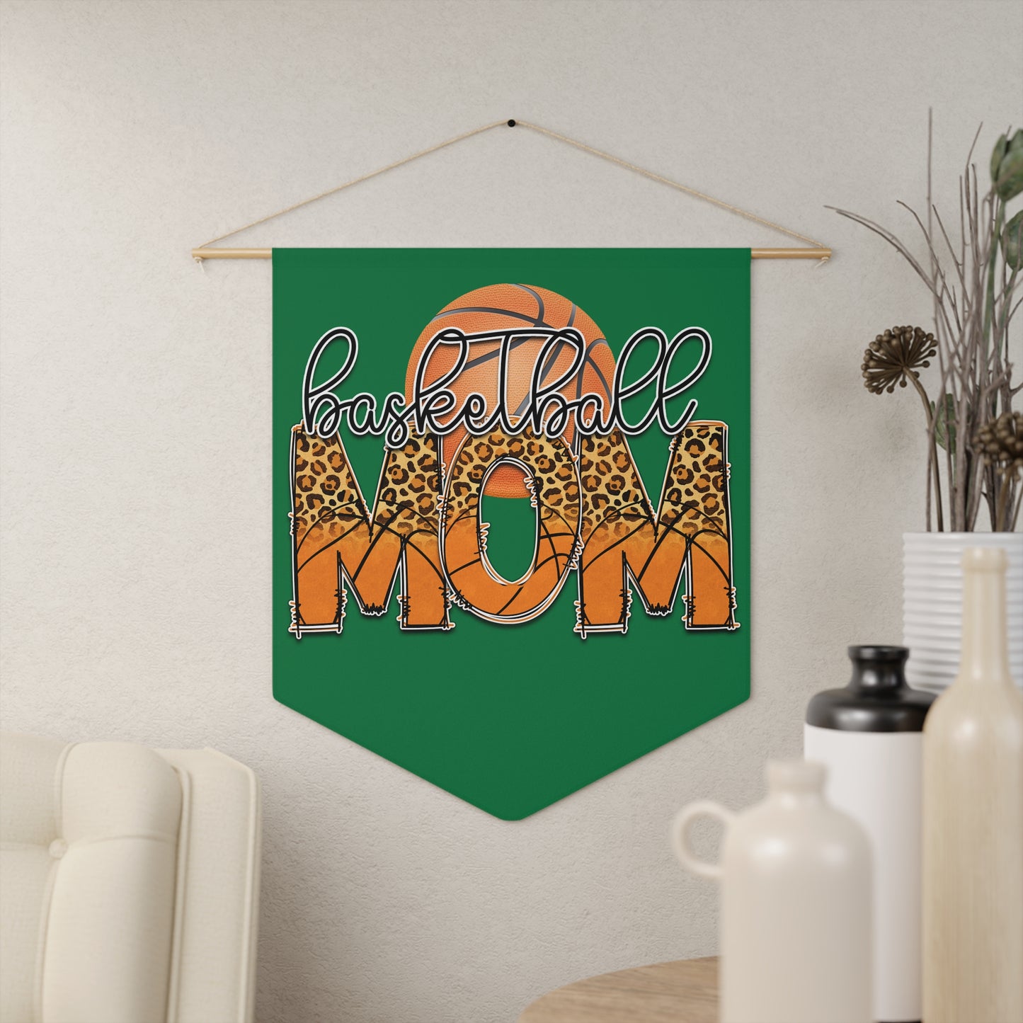 Basketball Mom Pennant - Sporty Decor for Proud Moms