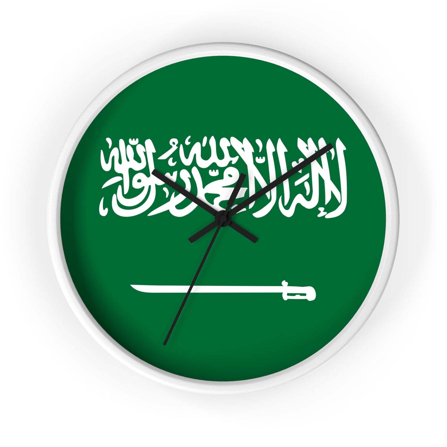 Saudi Arabian Flag Wall Clock - Elegant Timepiece for Home Decor