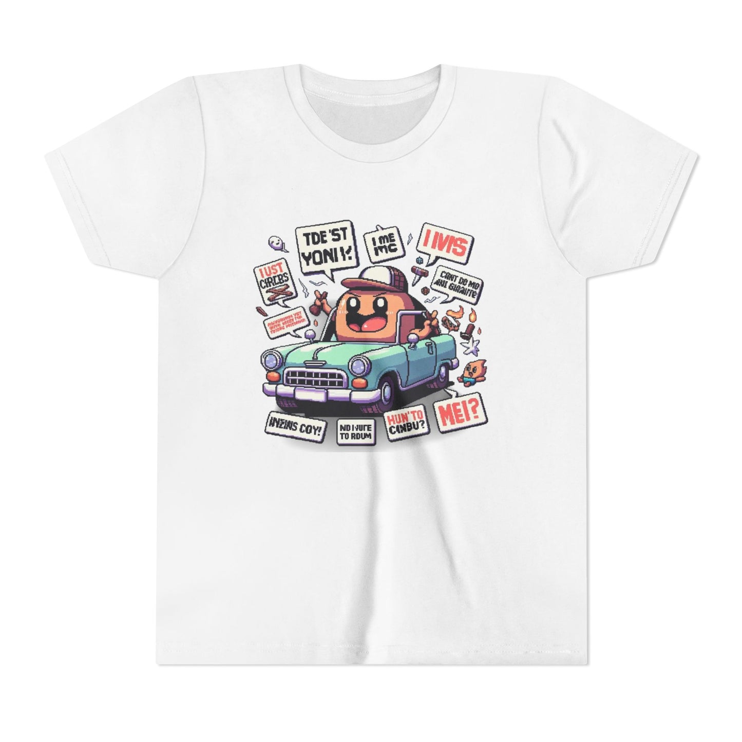 Funny Youth Short Sleeve Tee – Cute Car Graphic for Road Trips