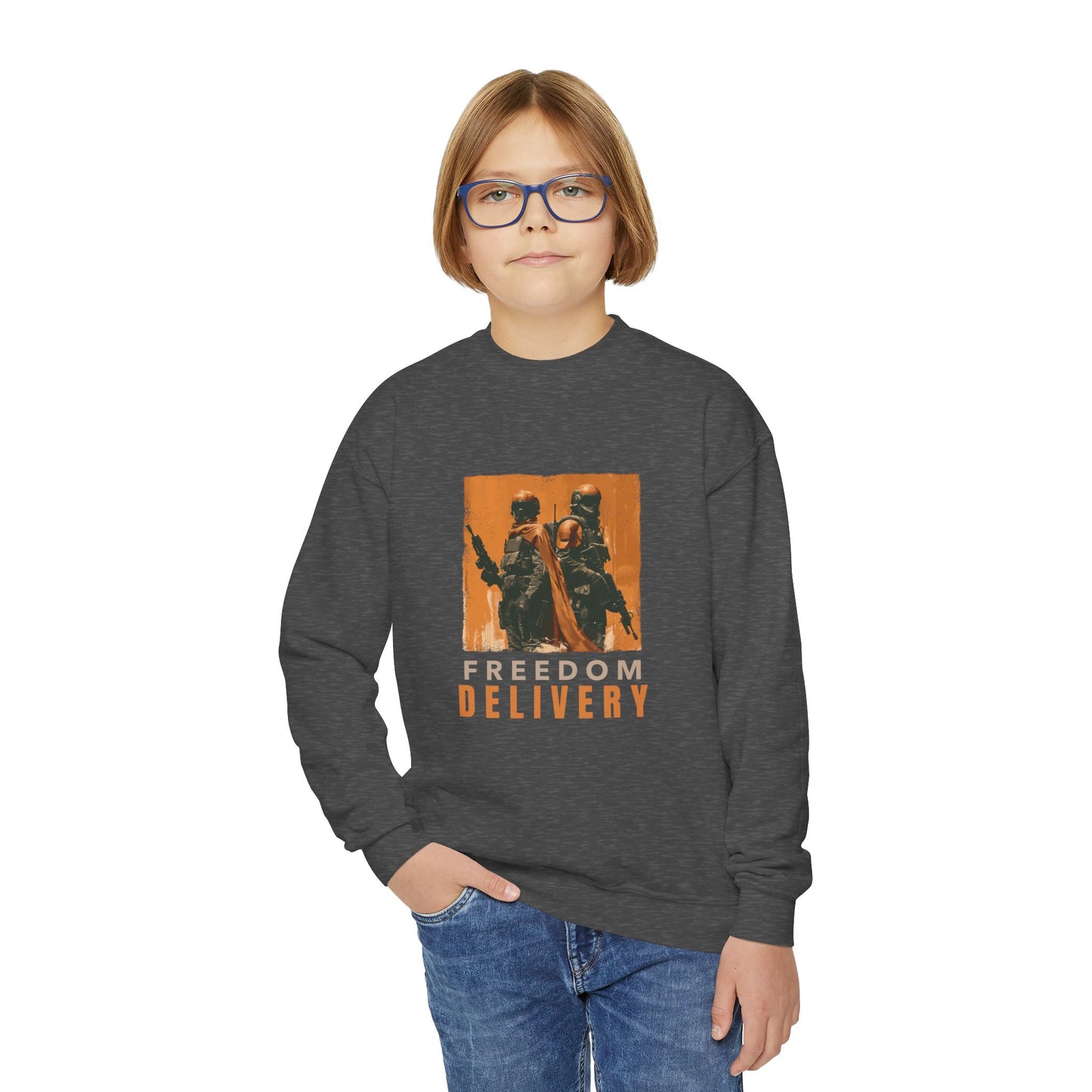 Youth Crewneck Sweatshirt - Freedom Delivery Graphic Tee