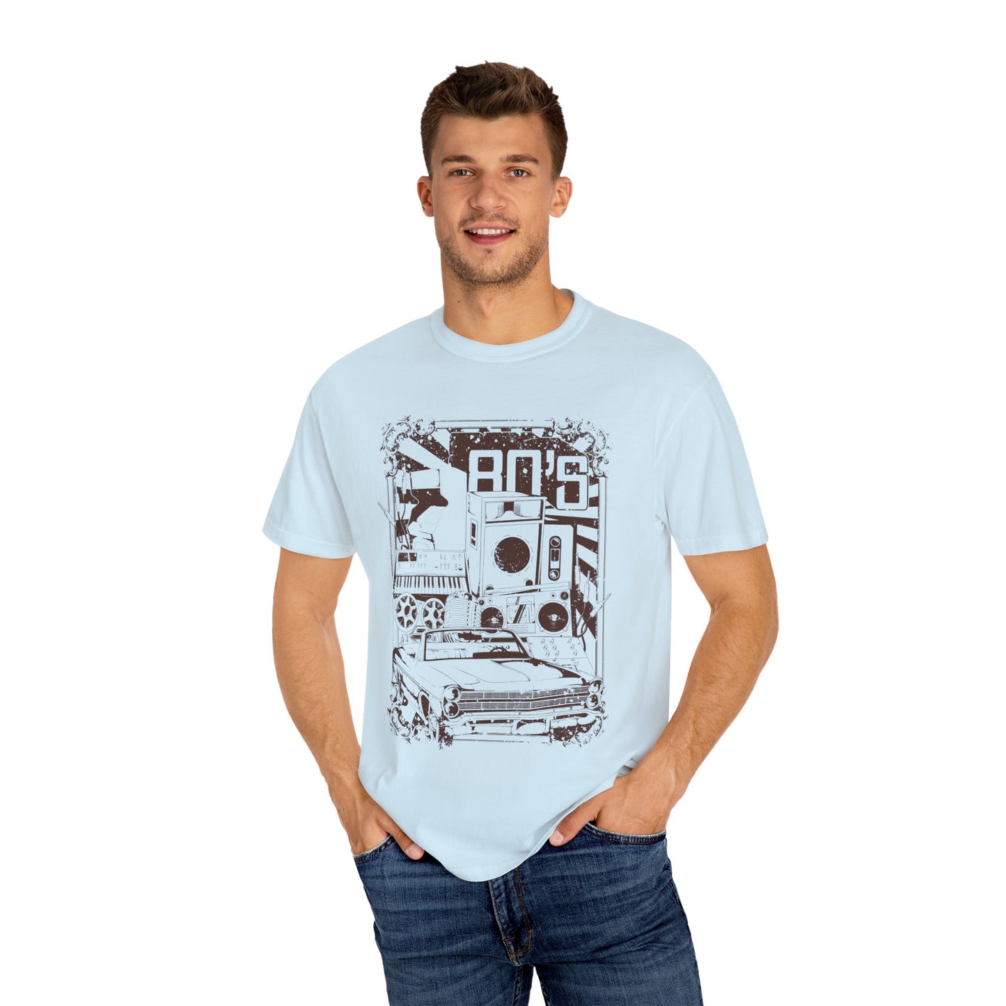 Retro 80s Unisex T-Shirt for Vintage Car & Music Fans