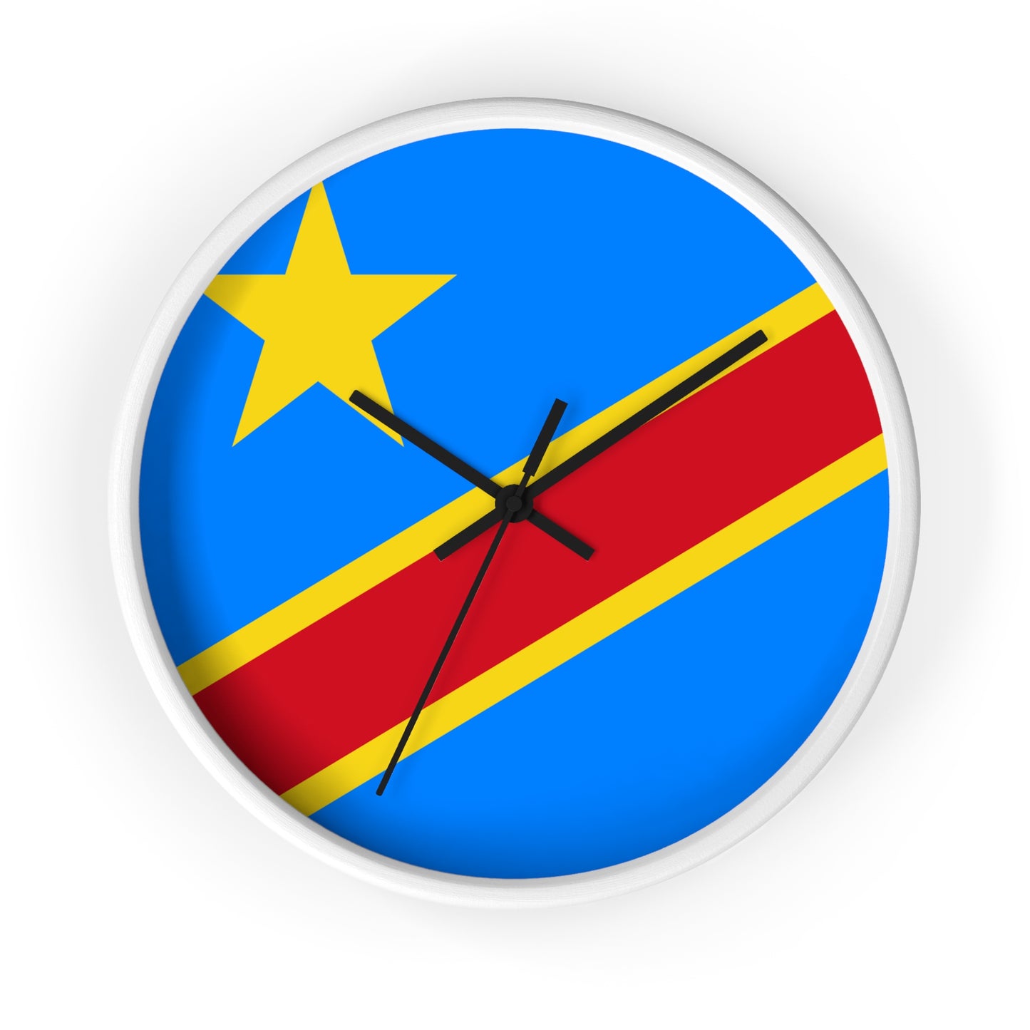 Vibrant Congolese Flag Wall Clock – Modern Decor for Home & Office