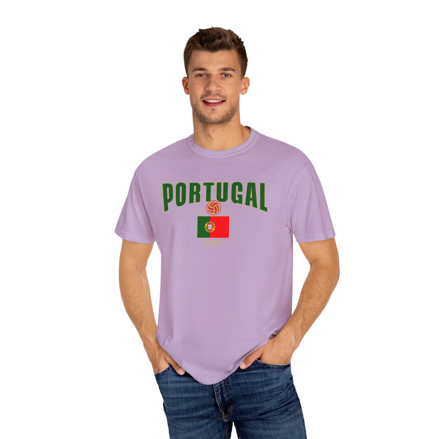 Portugal Garment-Dyed Unisex T-shirt - Perfect for Sports Events & Celebrations