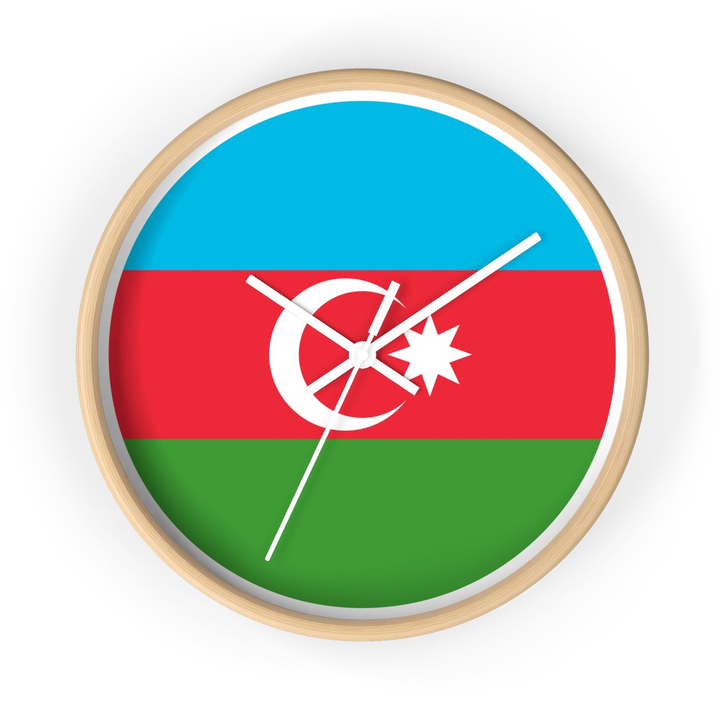 Azerbaijani Flag Wall Clock - Stylish Timepiece for National Pride