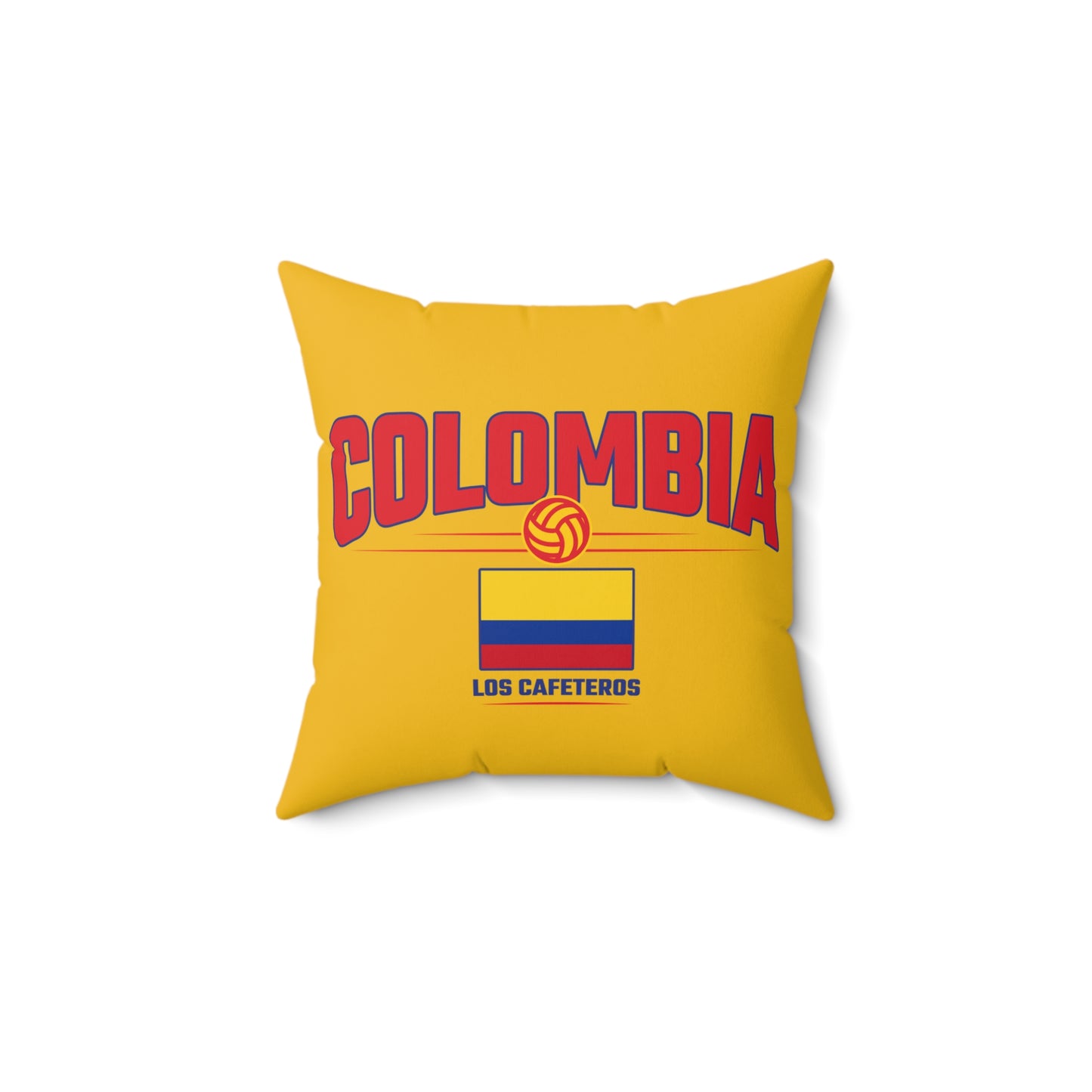 Colombia Soccer Fan Pillow Support Los Cafeteros Vibrant Yellow Cushion