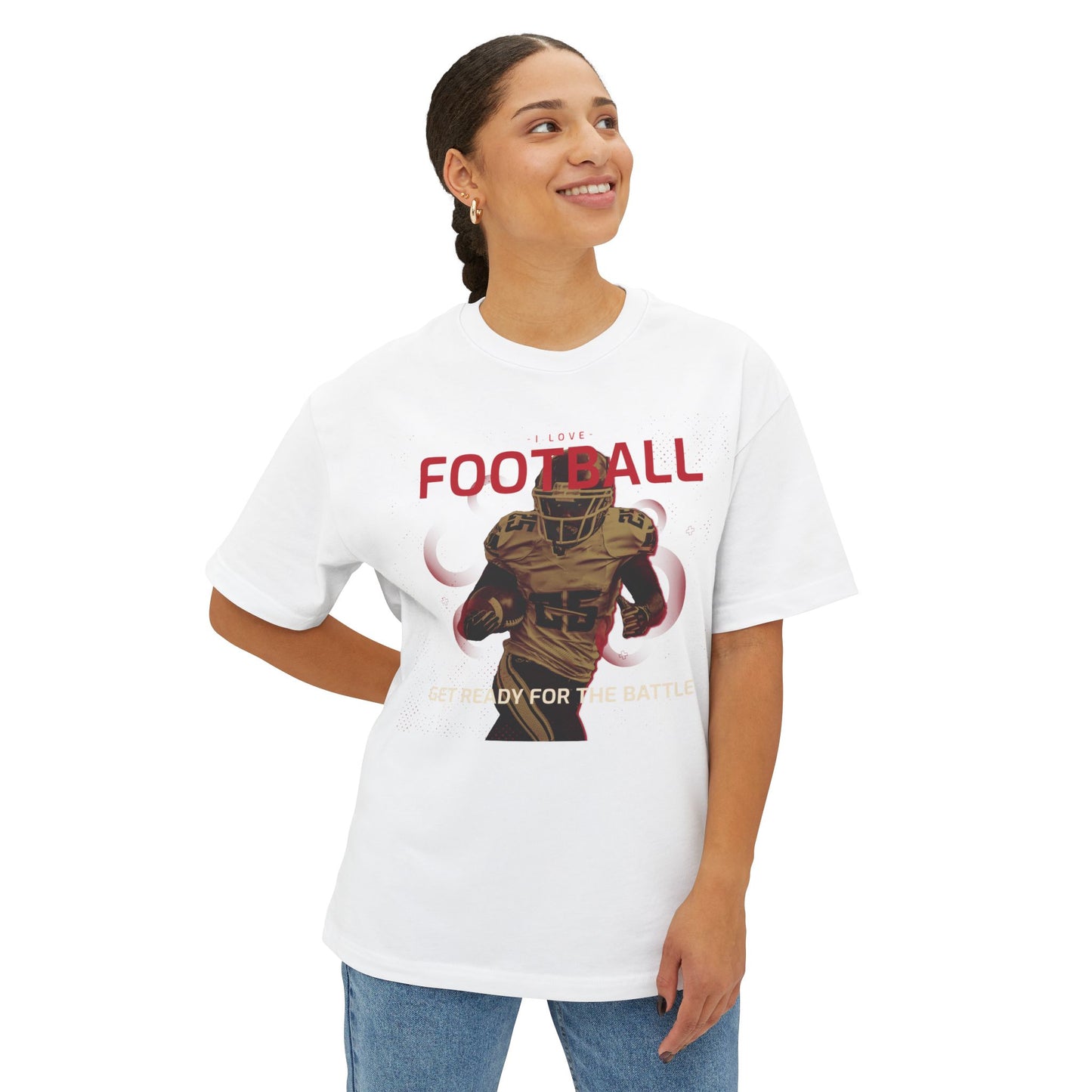 Men's Oversized American Football Tee | I Love Football T-shirt