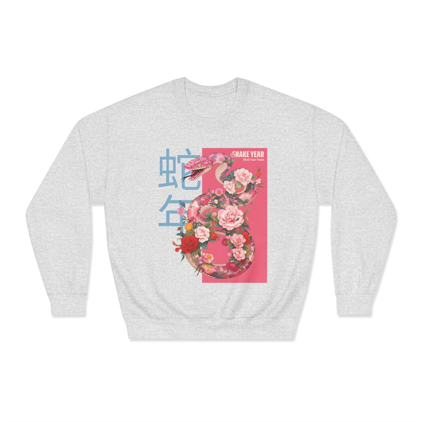 Women's Crewneck Sweatshirt - Snake Year Floral Design