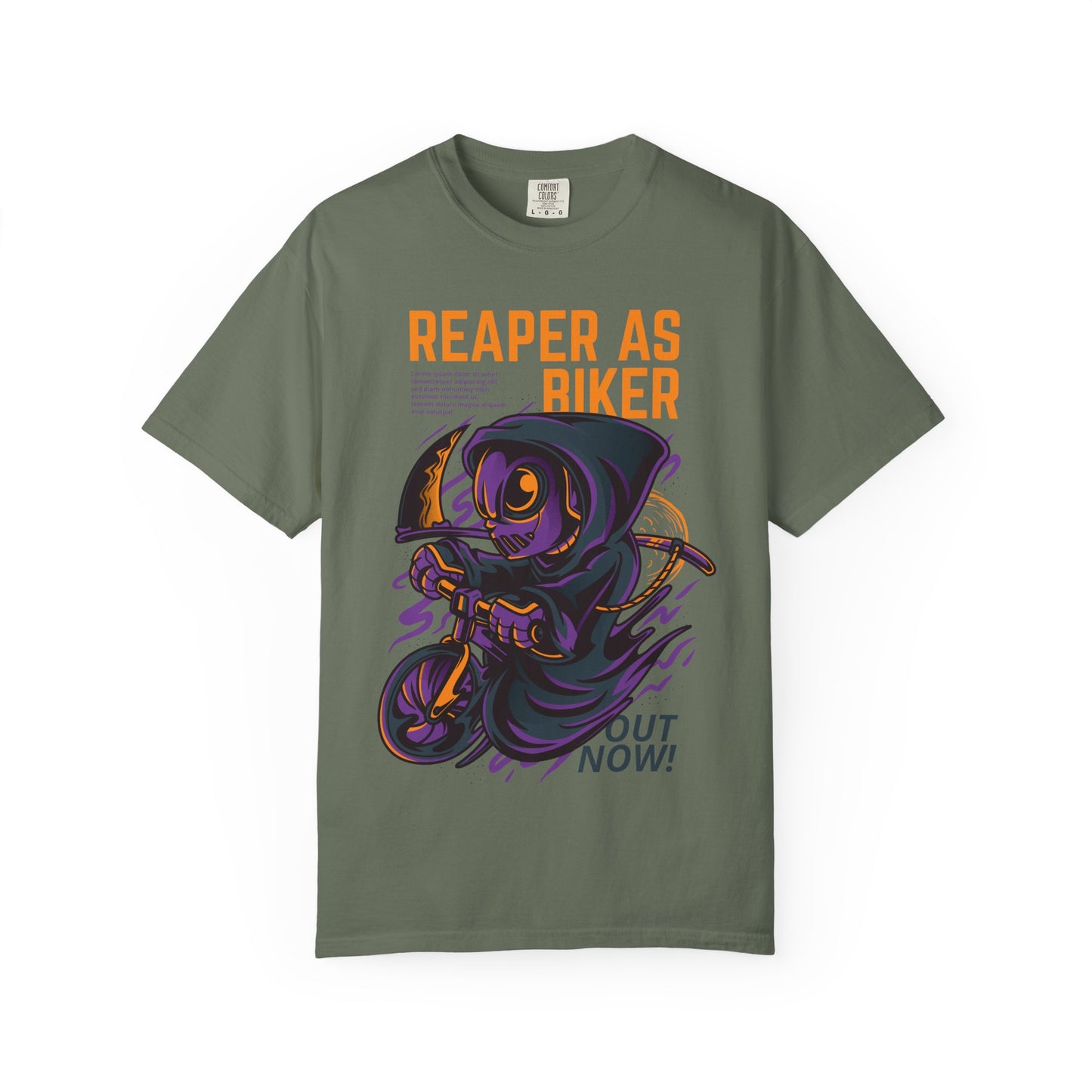 Reaper as Biker Men T-Shirt - Cool Graphic Tee for Bikers and Goth Enthusiasts