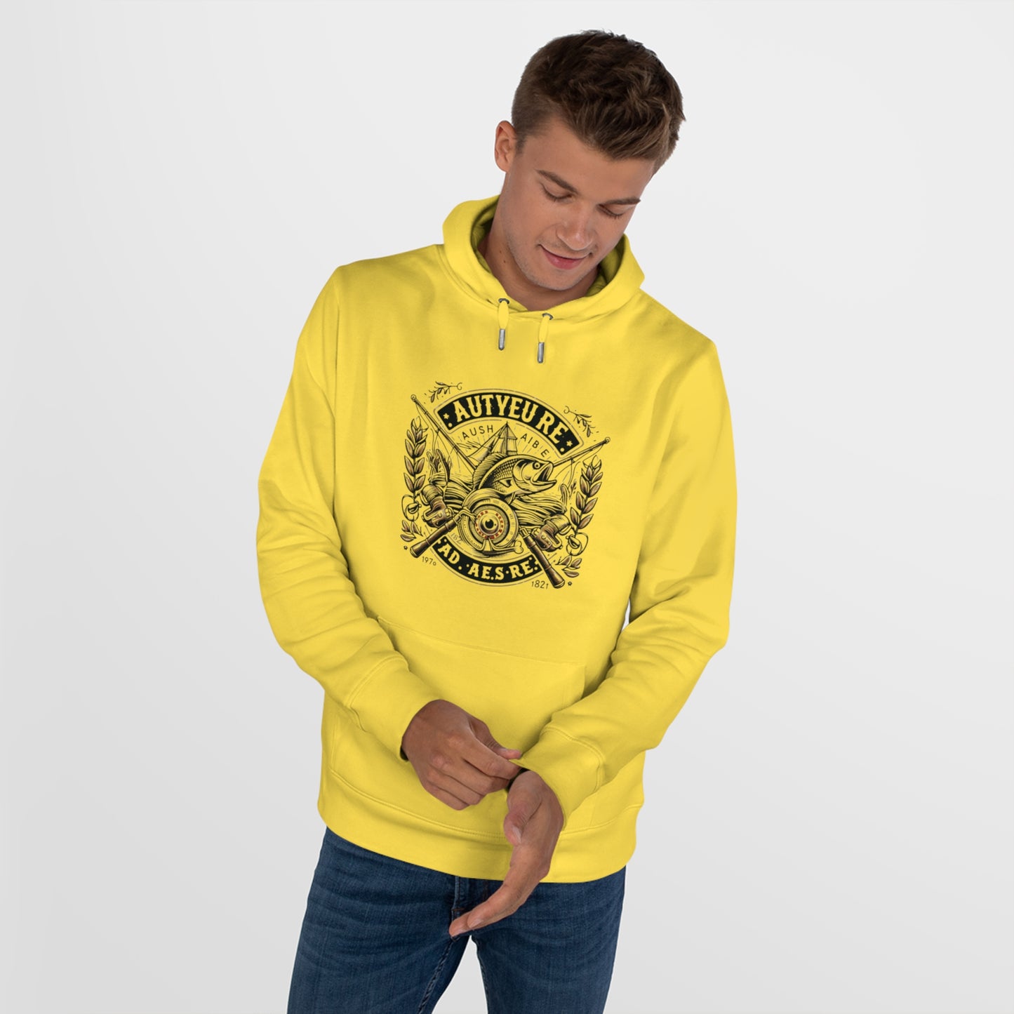 Vintage Fishing Hoodie - Autore Insignia Design for Adventurous Spirits