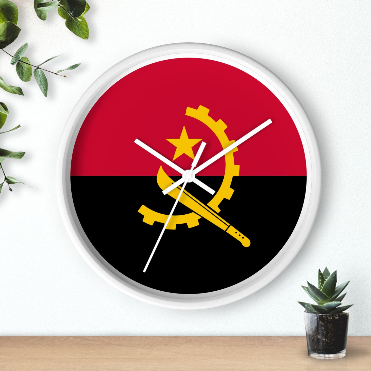 Angola Flag Wall Clock - Stylish Home Decor for Patriotic Enthusiasts