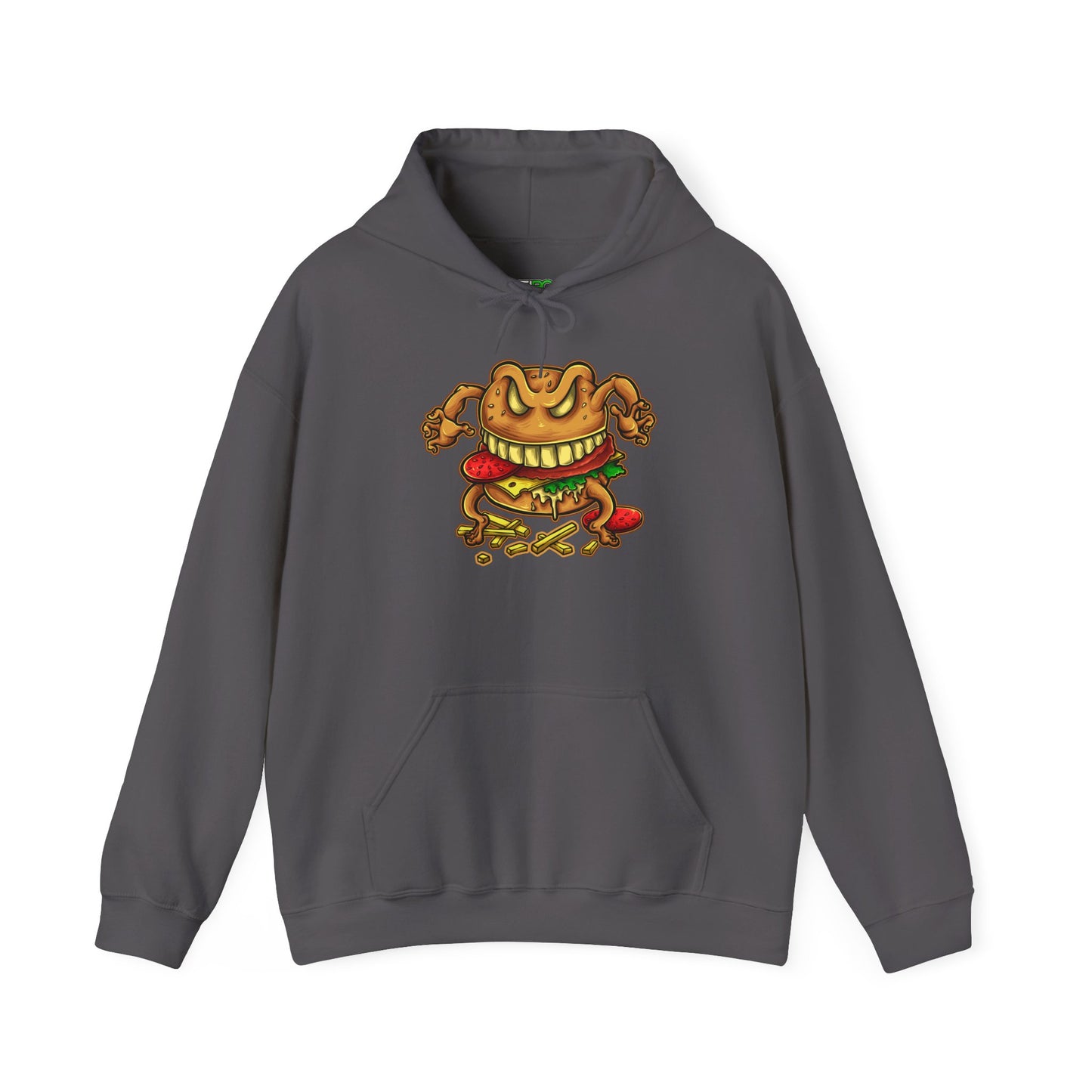 Men's Hooded Sweatshirt with Hilarious Foodie Burger Design
