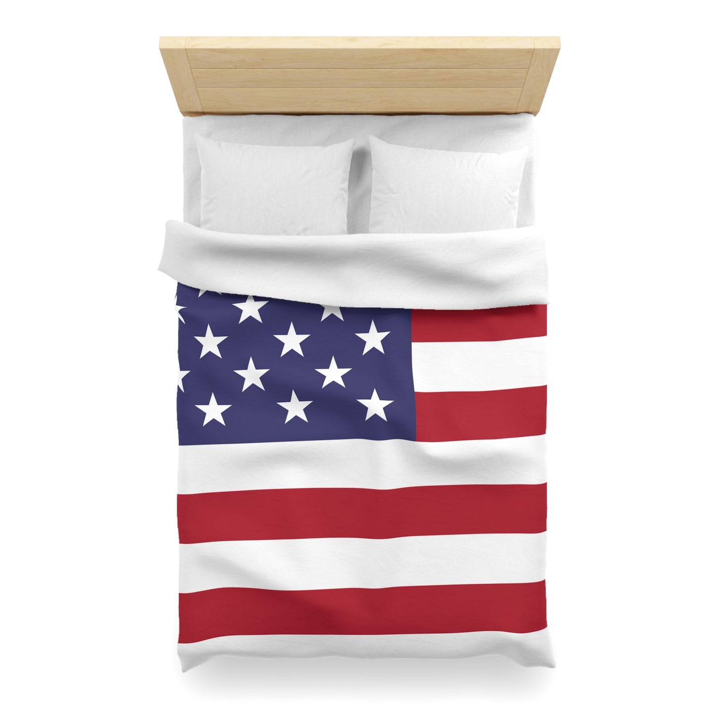Patriotic Microfiber Duvet Cover - American Flag Design for Home Decor