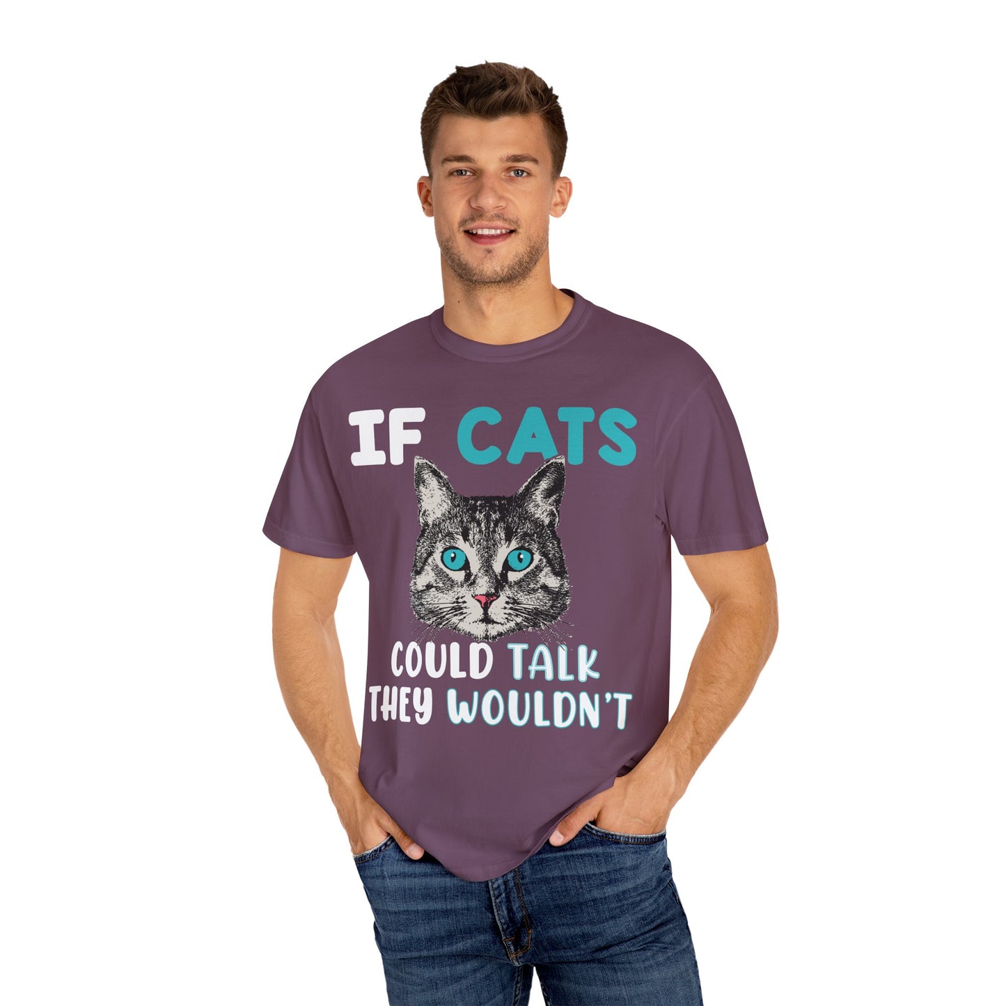 Women T-Shirt Funny Cat 'If Cats Could Talk They Wouldn't'
