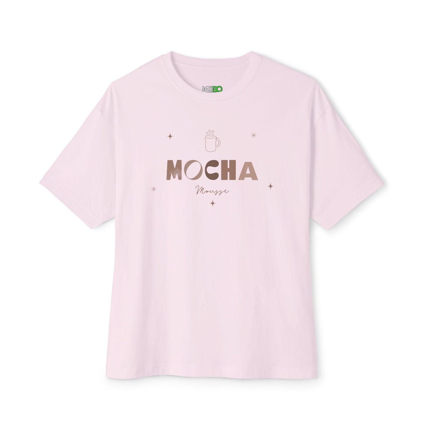 Mocha Message Women's Oversized Boxy Tee – Comfortable Coffee-Inspired Fashion