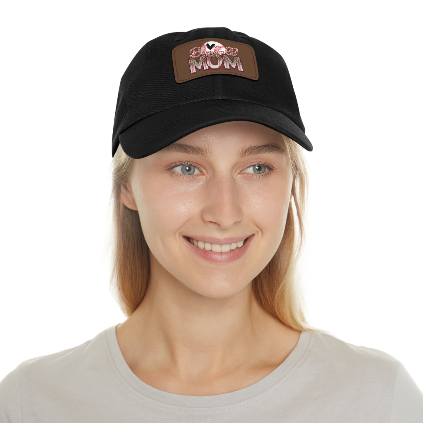 Baseball Mom Hat with Leather Patch