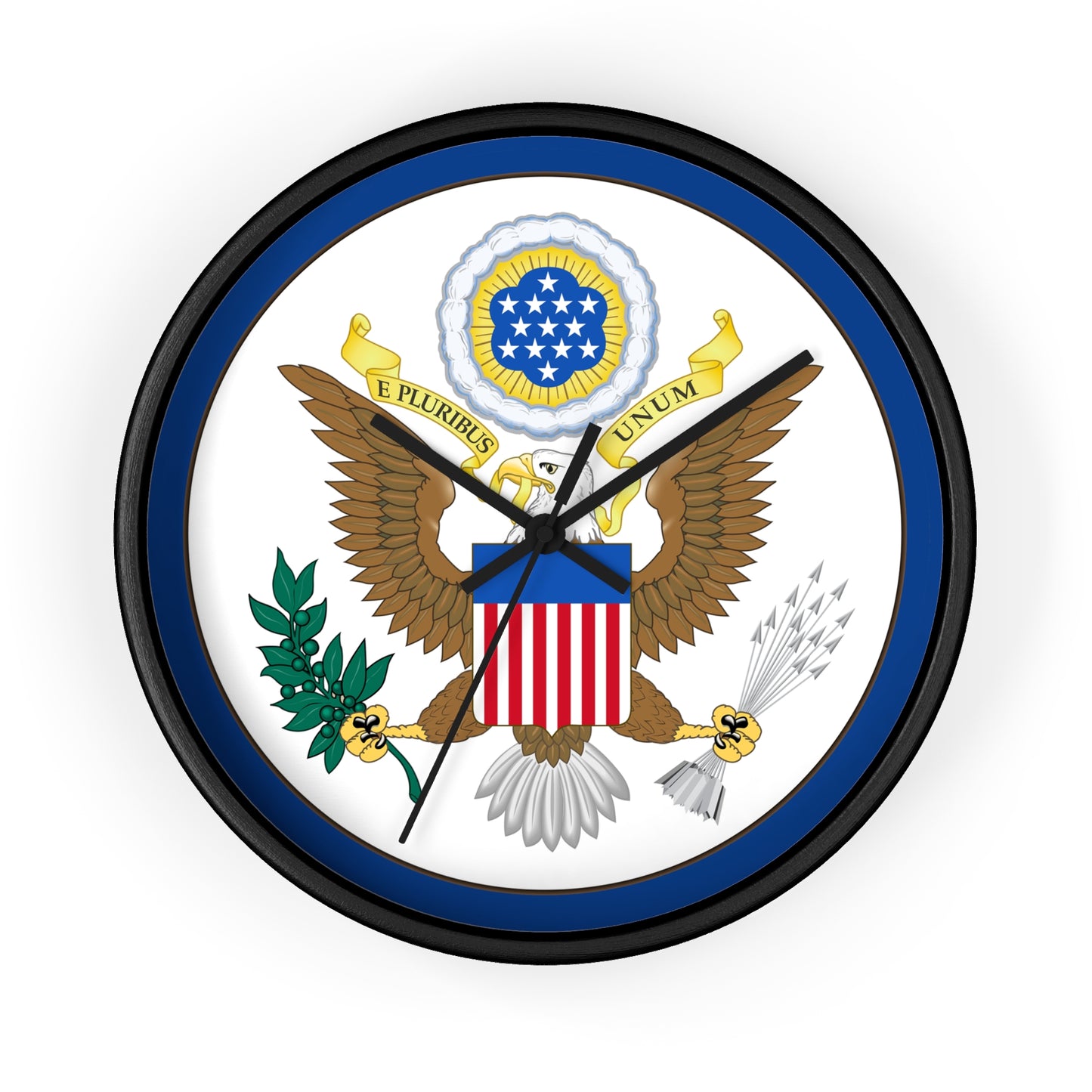 Patriotic Wall Clock with Eagle Seal - Home Decor for Veterans and Patriot