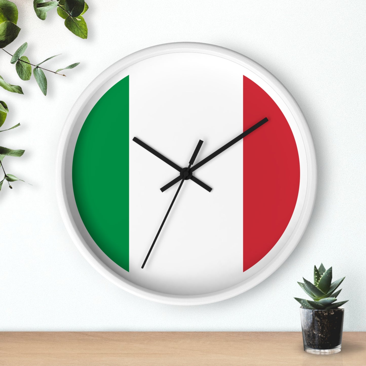 Italian Flag Wall Clock - Stylish Home Decor for Italy Lovers