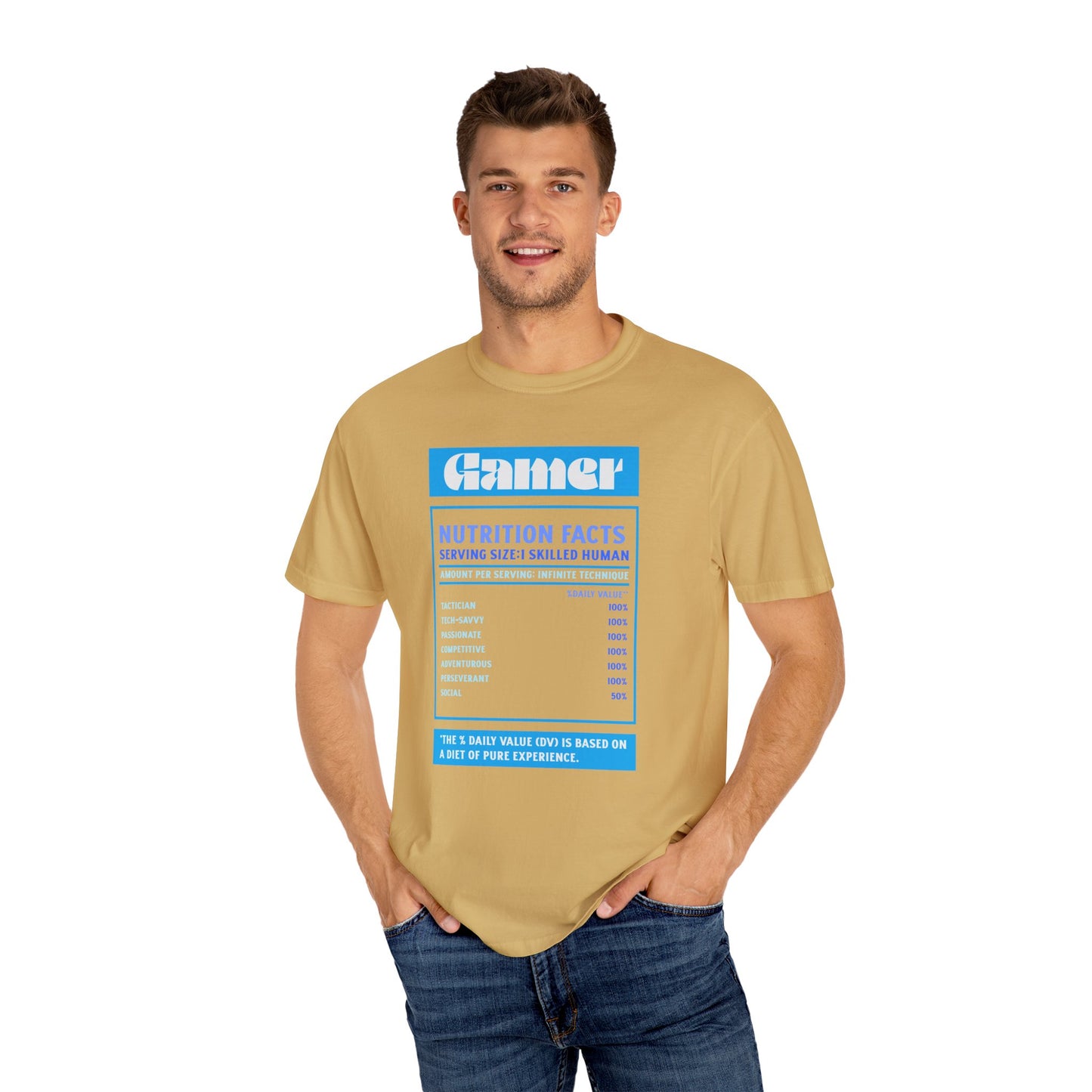 Gamer Nutrition Facts T-Shirt - Unisex Garment-Dyed Tee